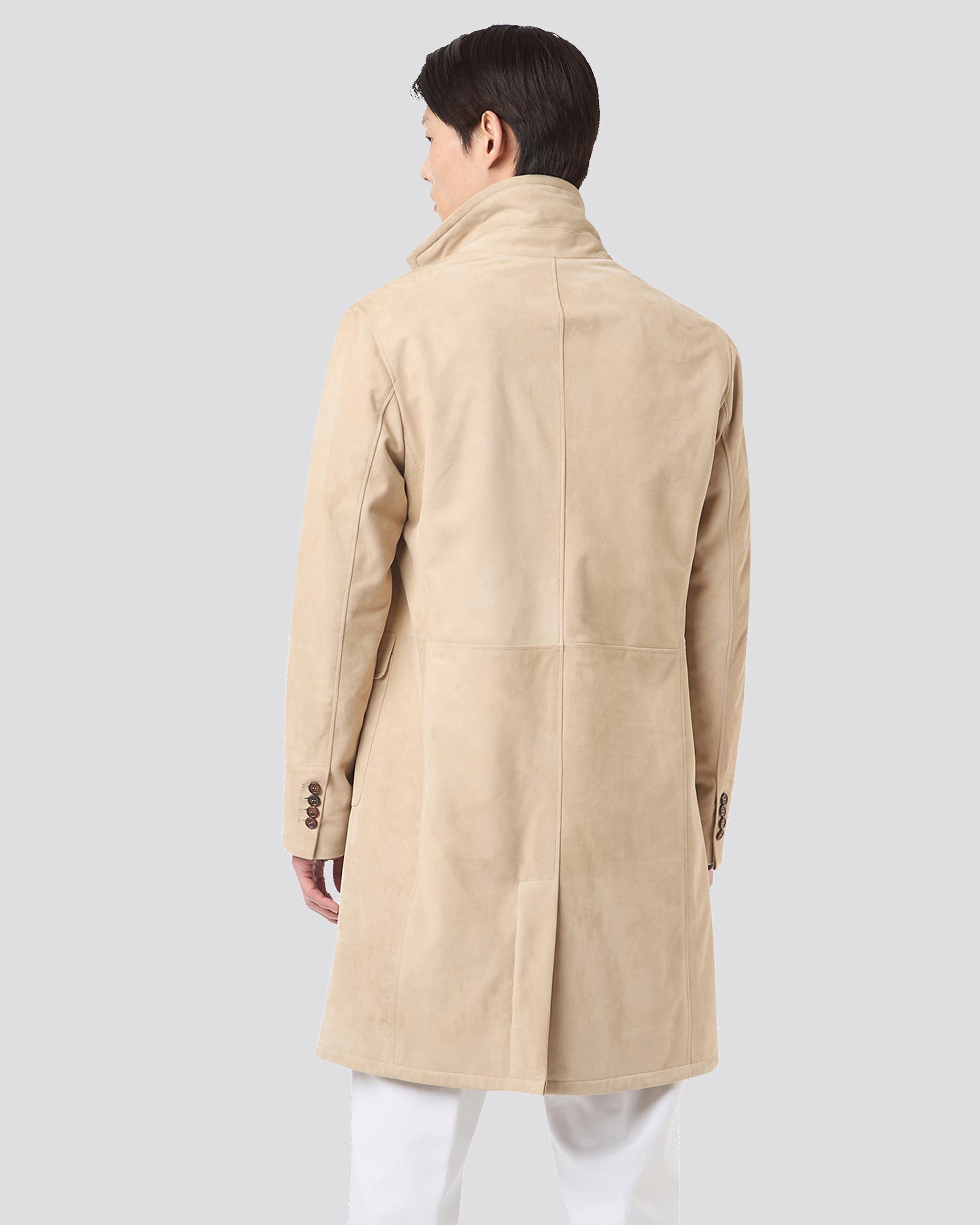 Suede single -breasted coat
