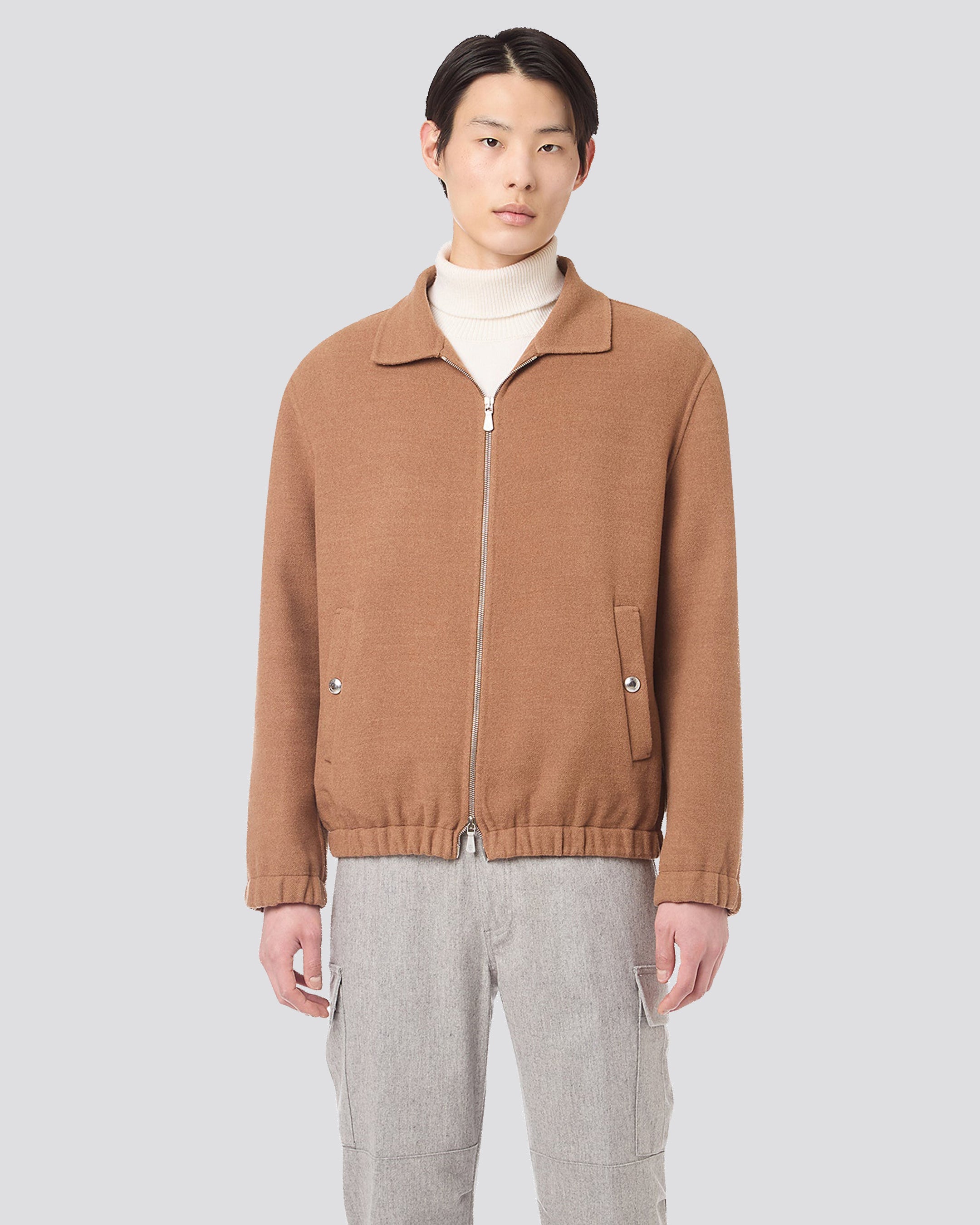 Full zip bomber wool