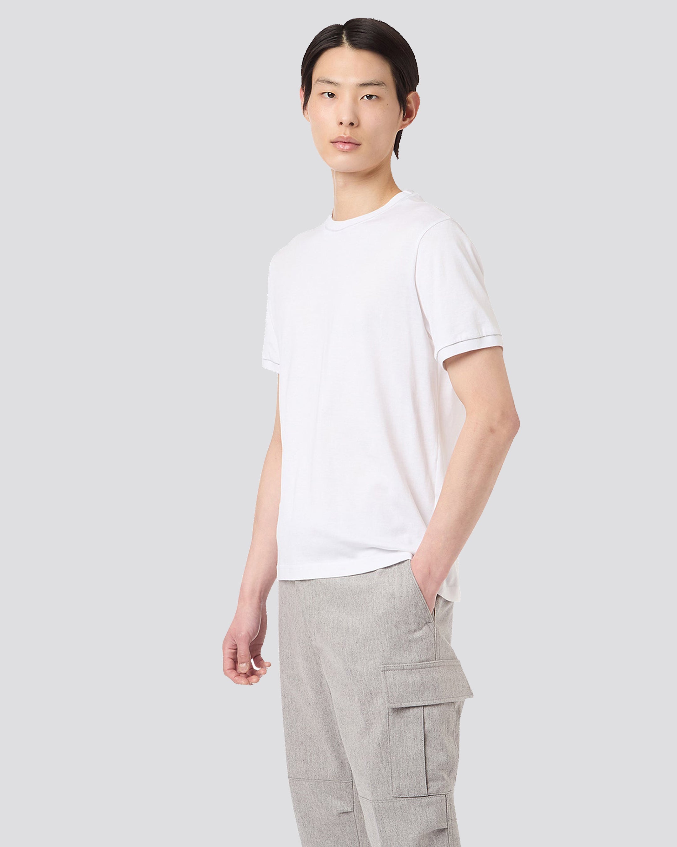 CREW NECK T-SHIRT WITH GROOVE