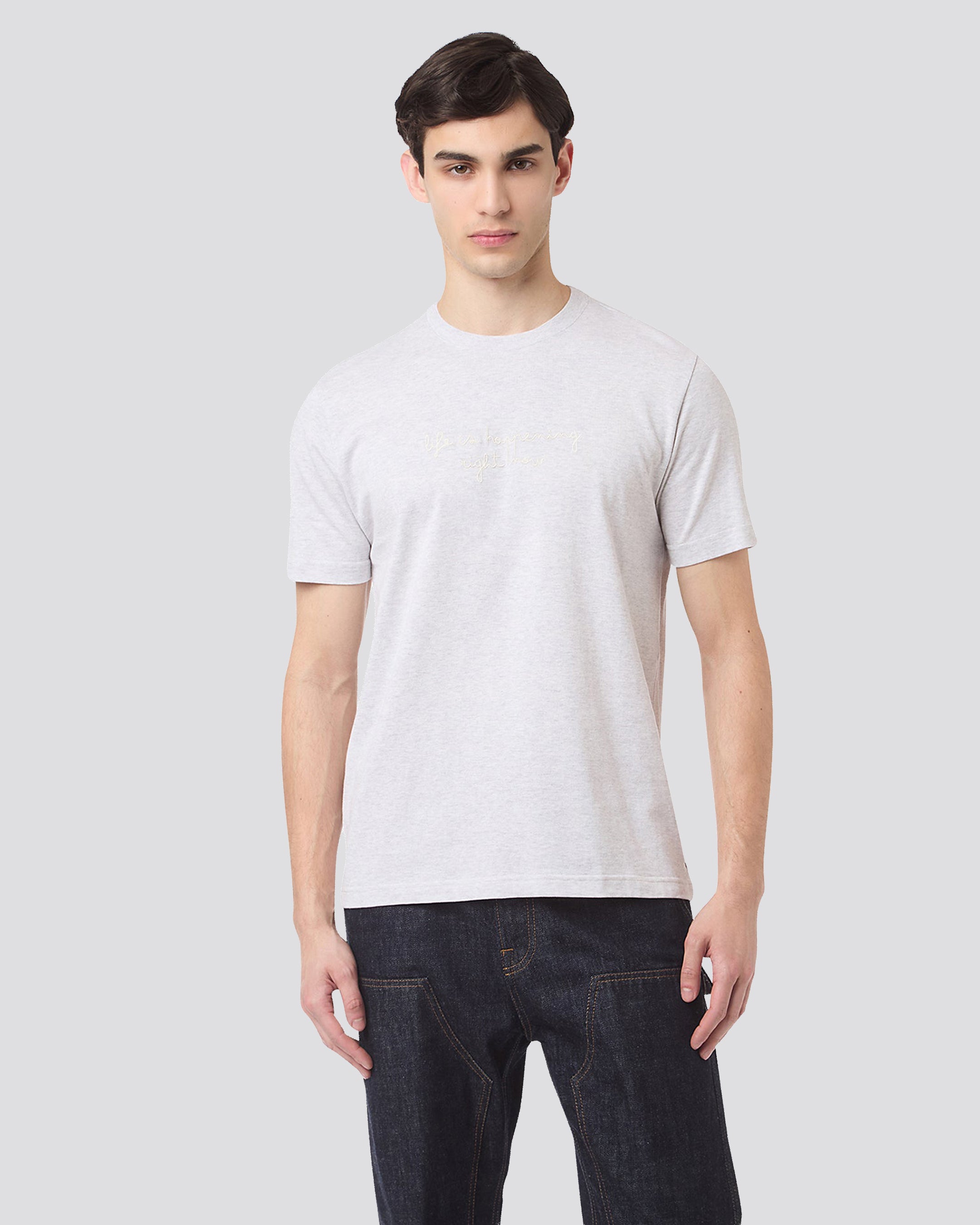 CREW NECK T-SHIRT WITH GROOVE