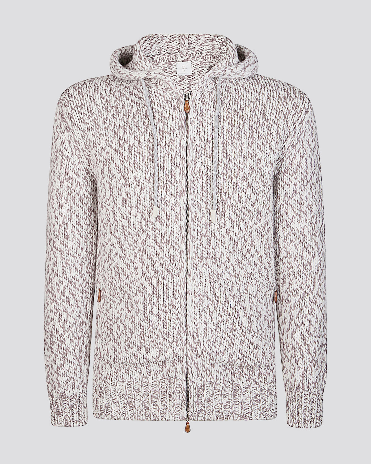 FULL ZIP STANDING COLLAR SWEATER