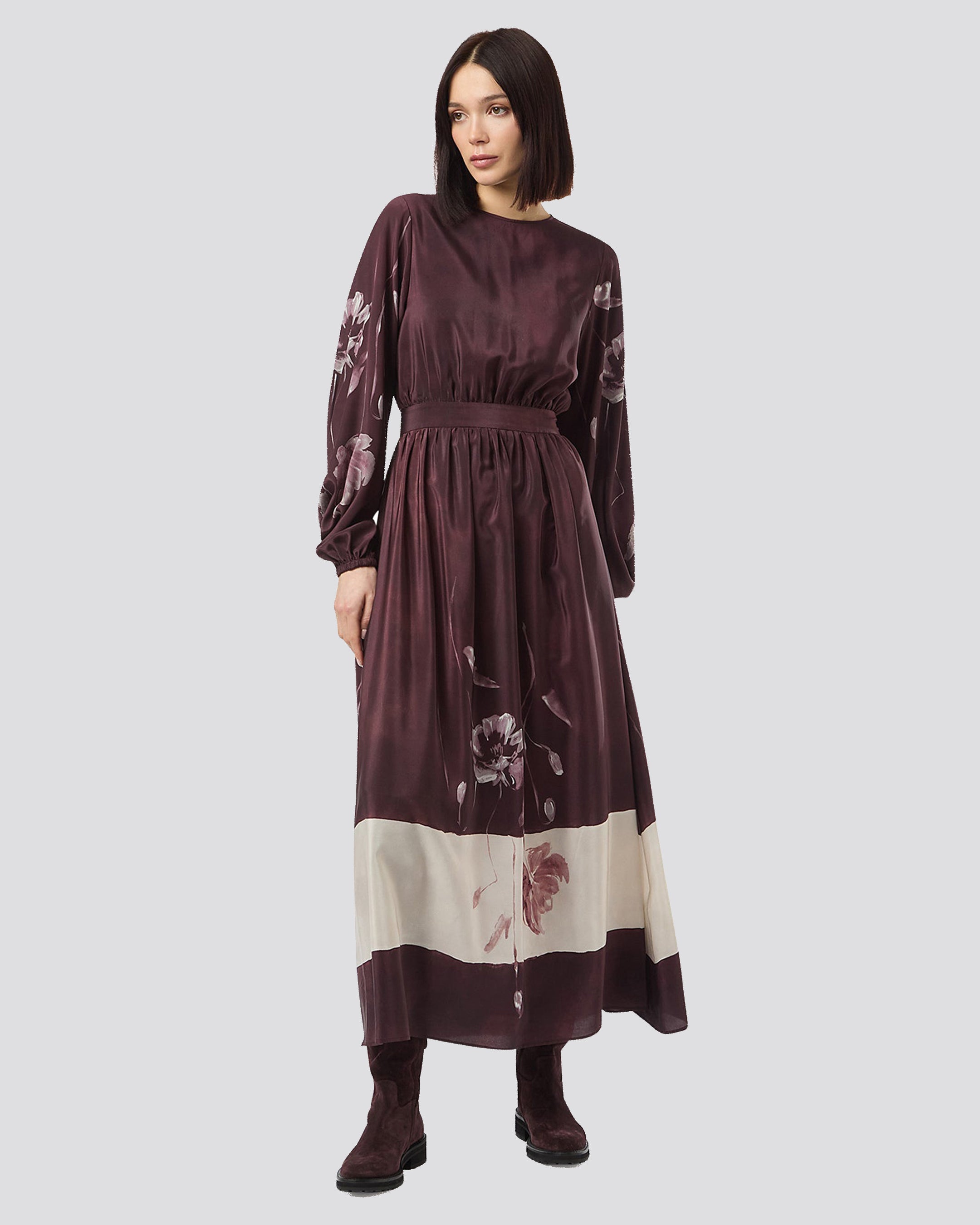 PRINTED LONG SLEEVE DRESS