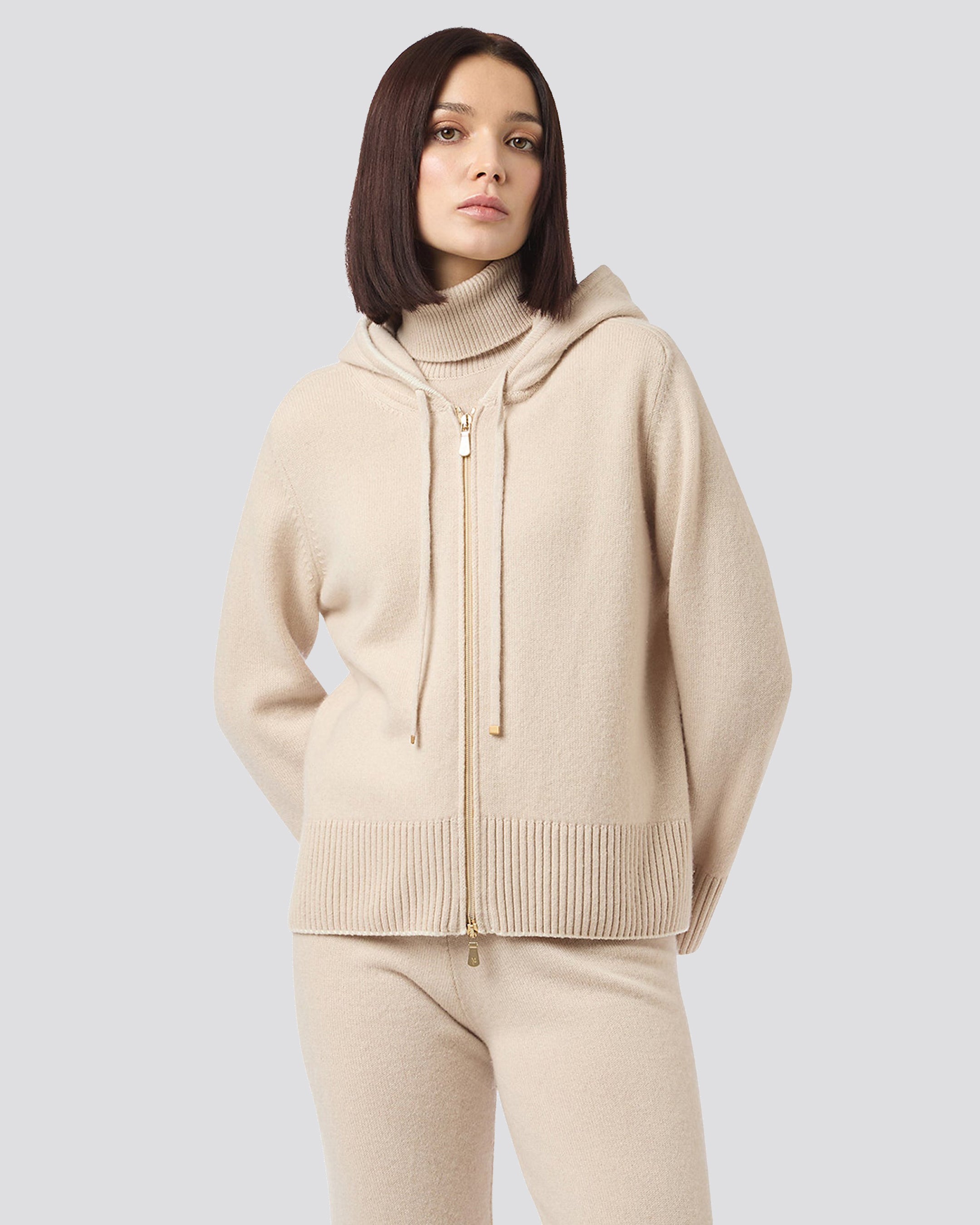 FULL ZIP TIPPING SWEATER