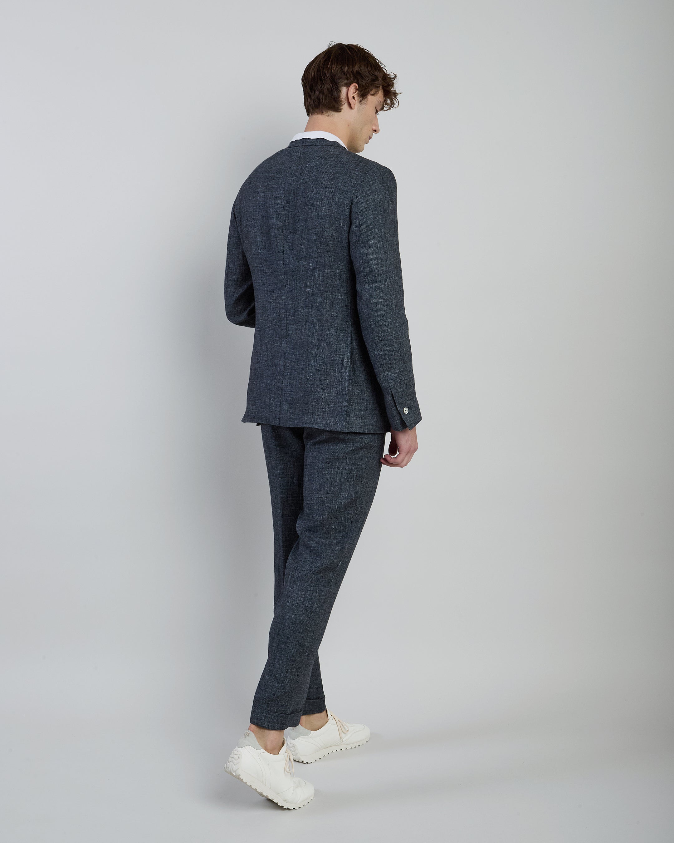 Men's Single-Breasted Linen Suit with Jogger Pants