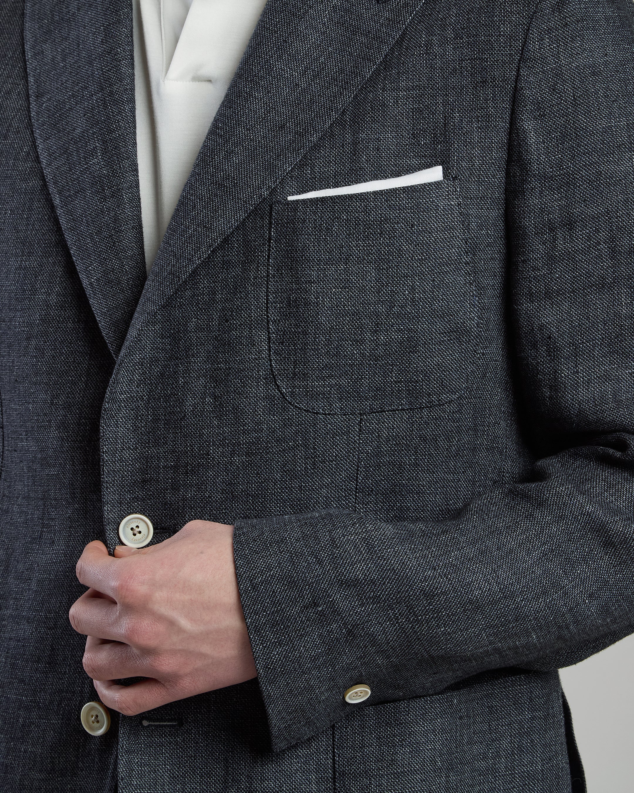 Men's Single-Breasted Linen Suit with Jogger Pants