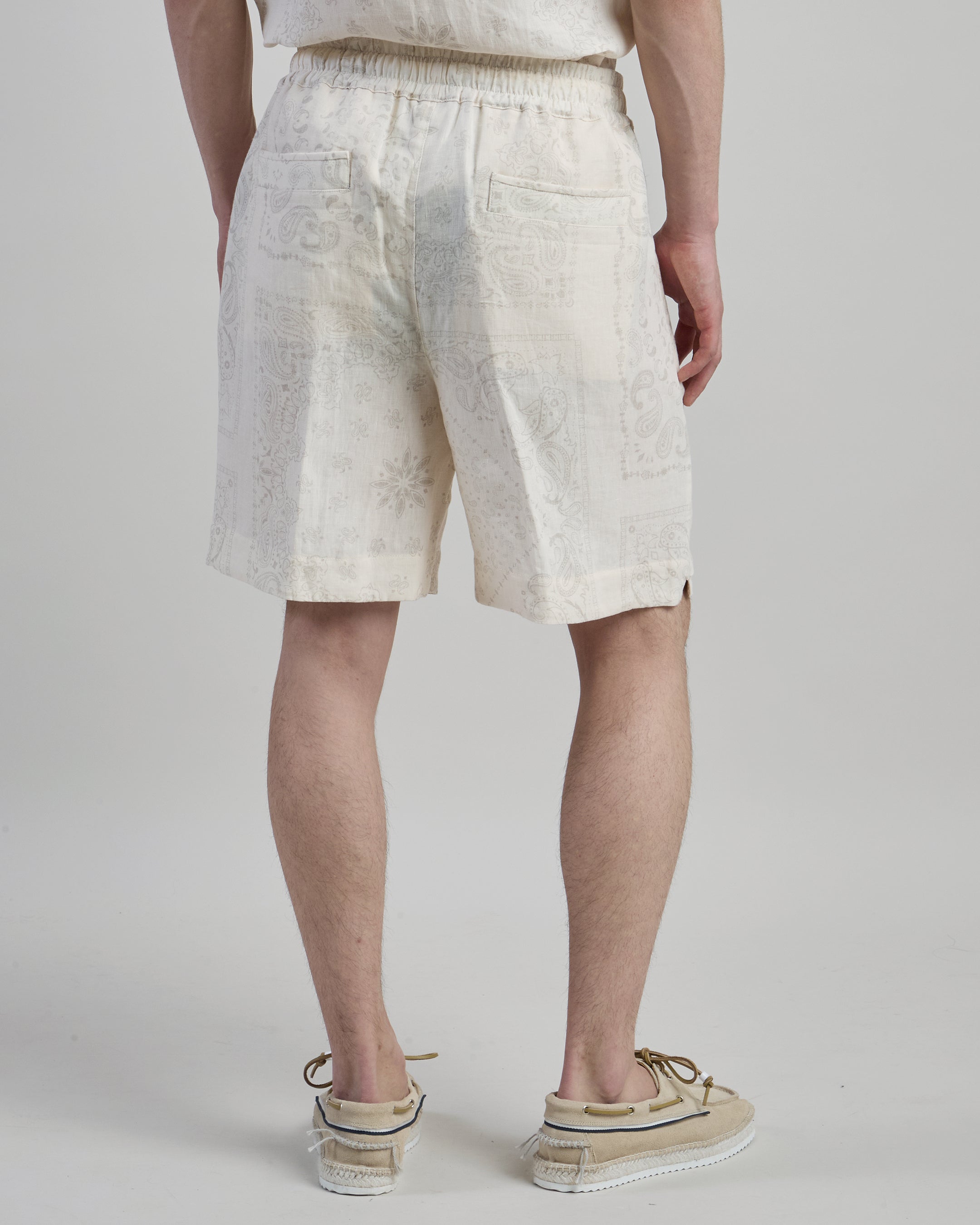 Men's Relaxed Fit 100% Linen Athletic Bermuda Shorts