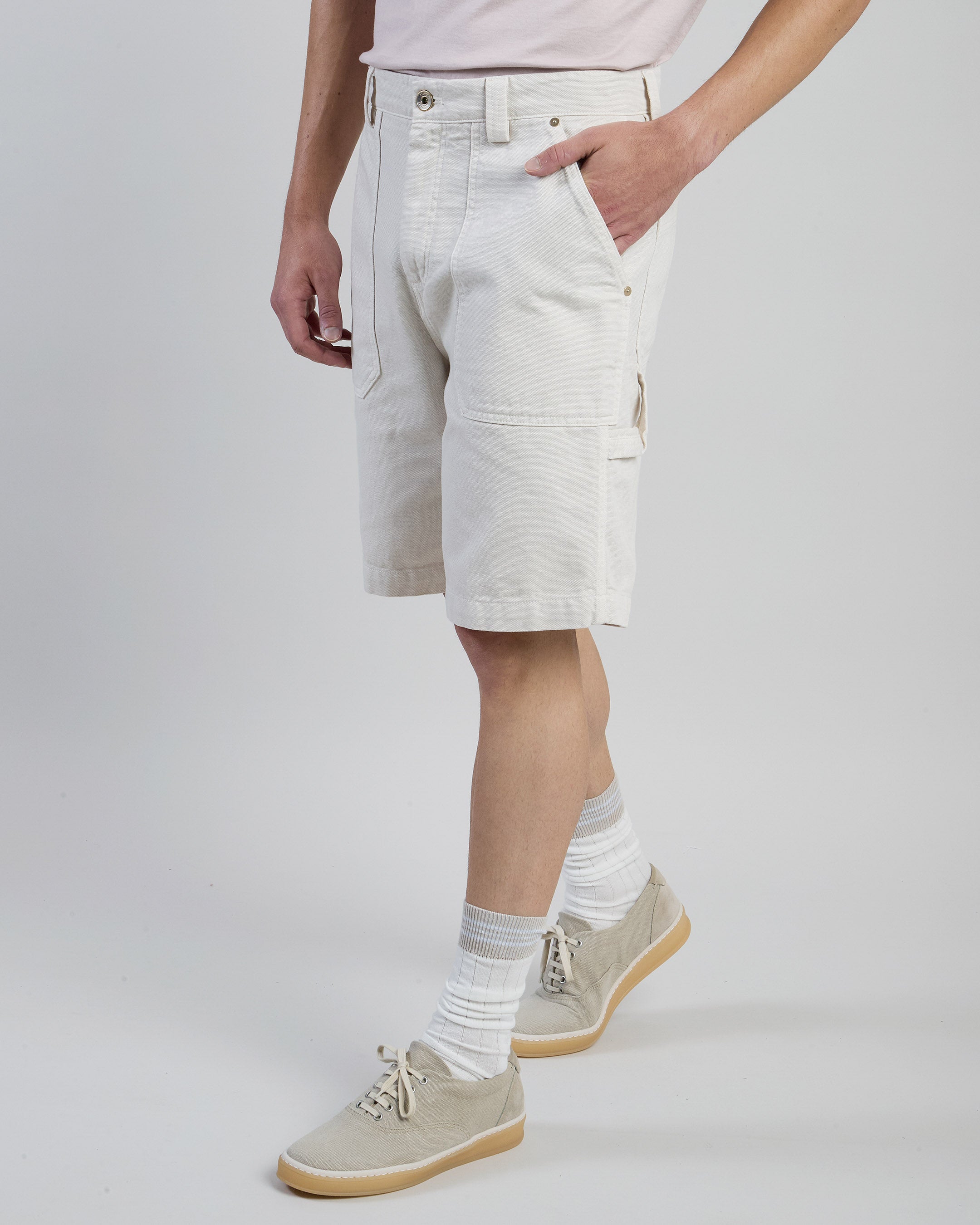 Garment-Dyed Cotton Bermuda Shorts with Fatigue Pockets