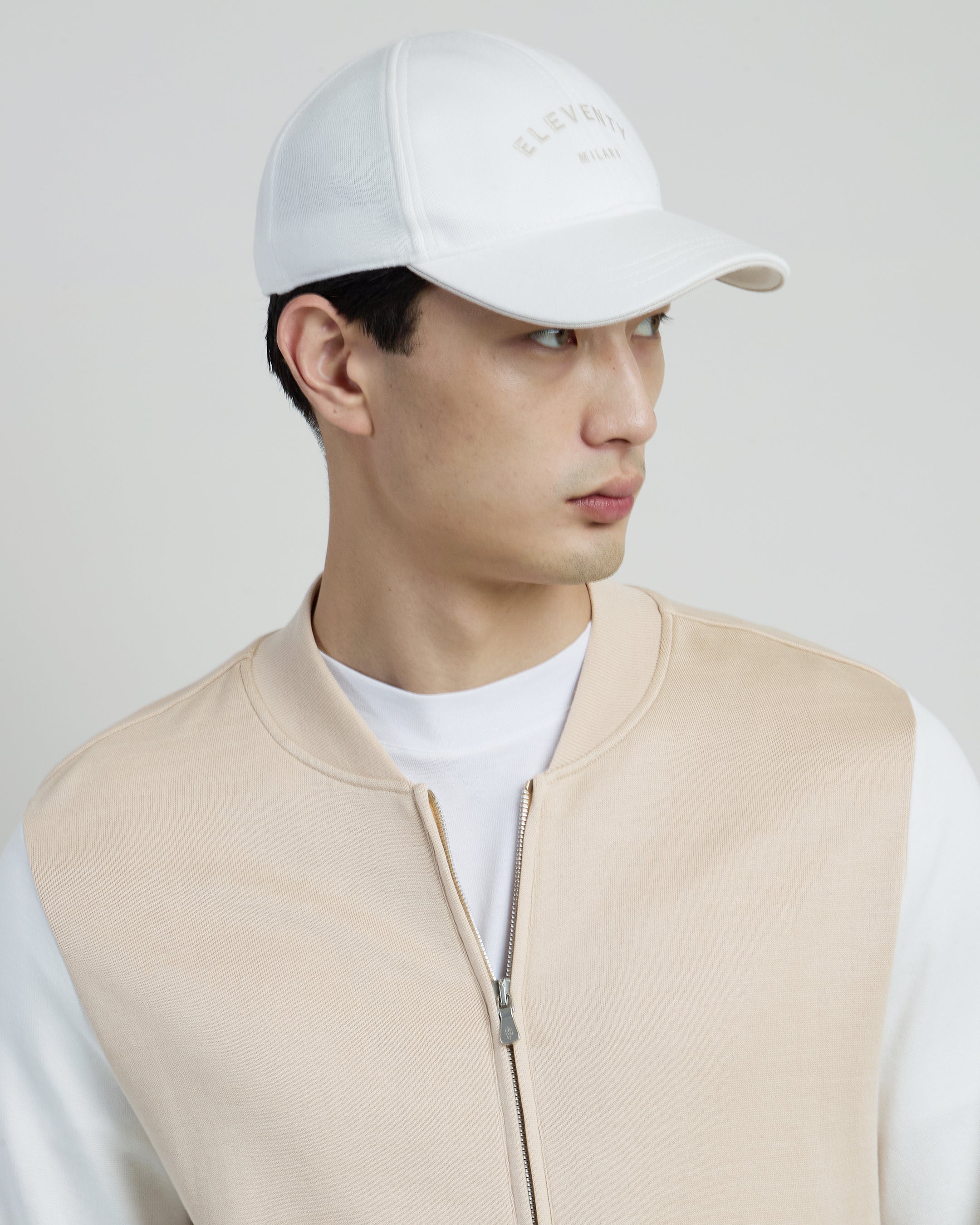 Giza Cotton Full-Zip Bomber Jacket with Ribbed Cuffs