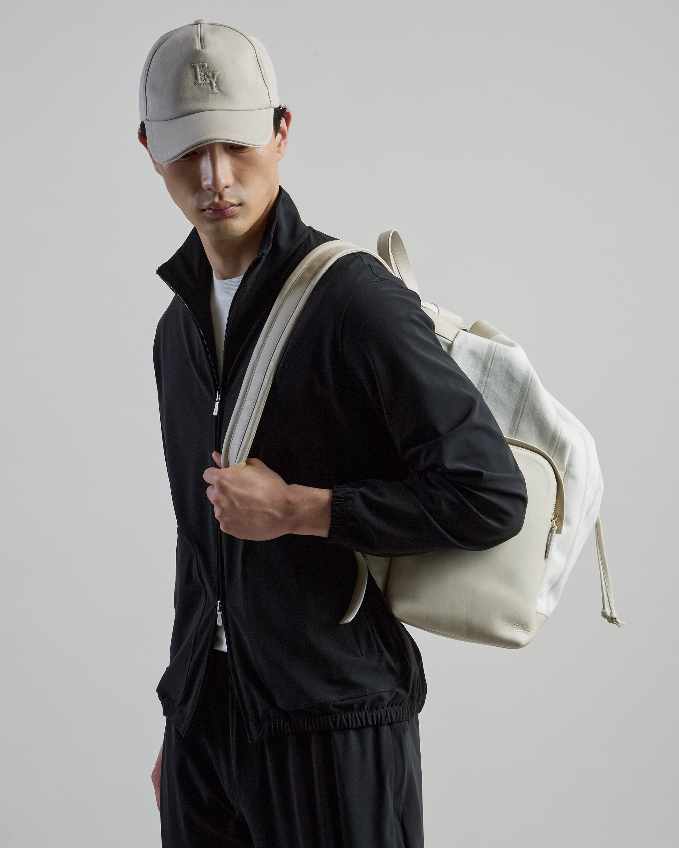 Men's Technical Jersey Zip-Up Jacket with Mock Neck
