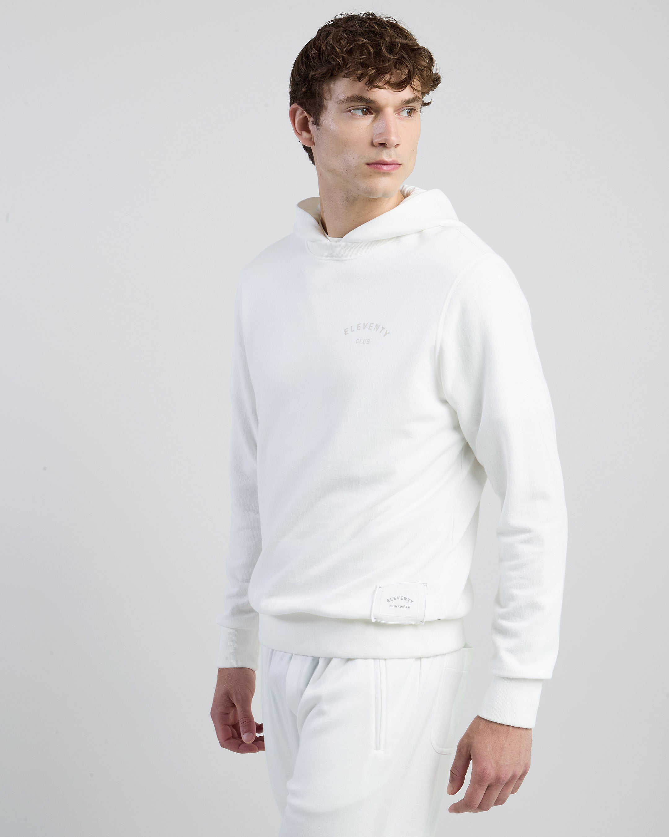 Men's Garment-Dyed Cotton Hoodie with Logo Print