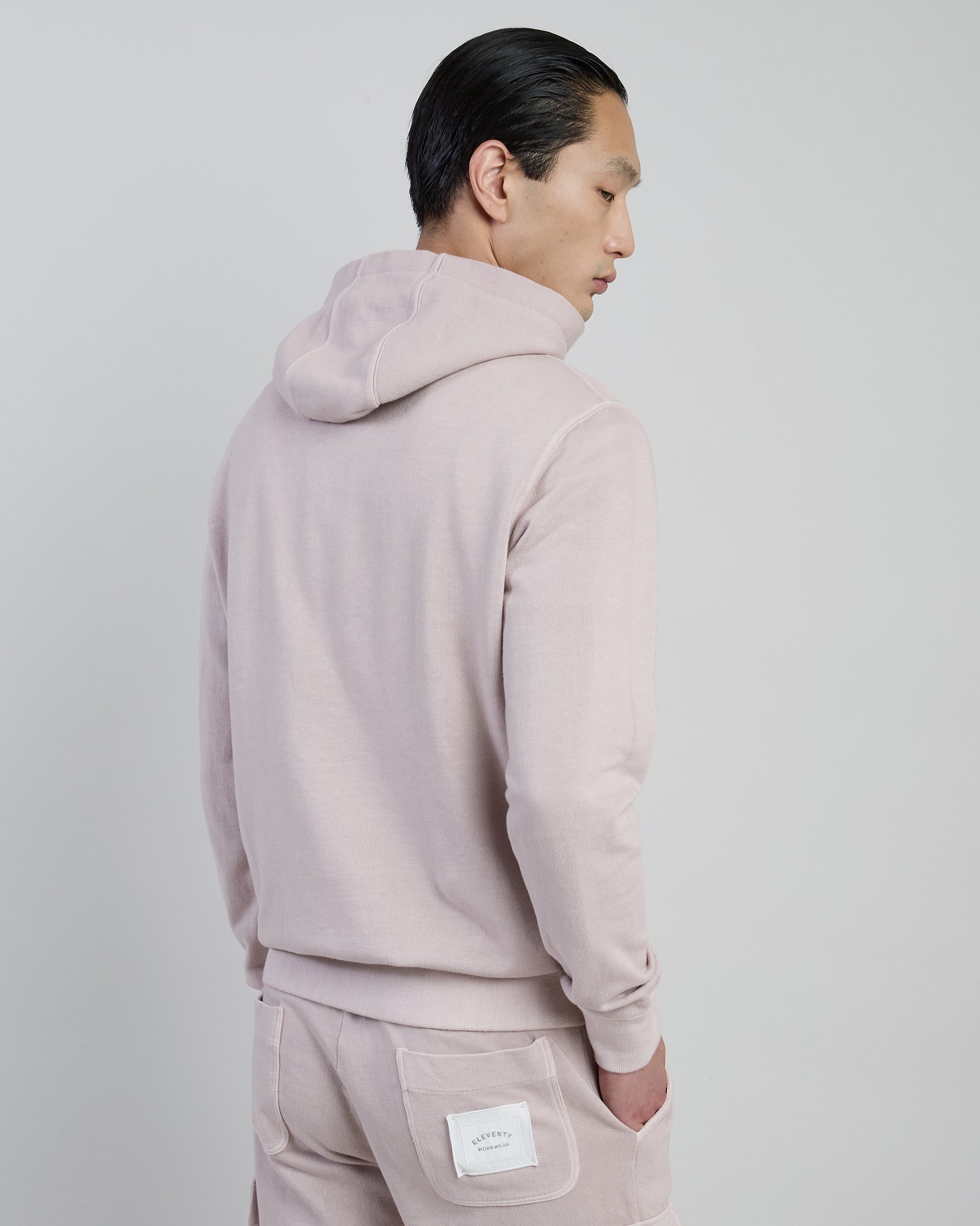 Men's Garment-Dyed Cotton Hoodie with Logo Print