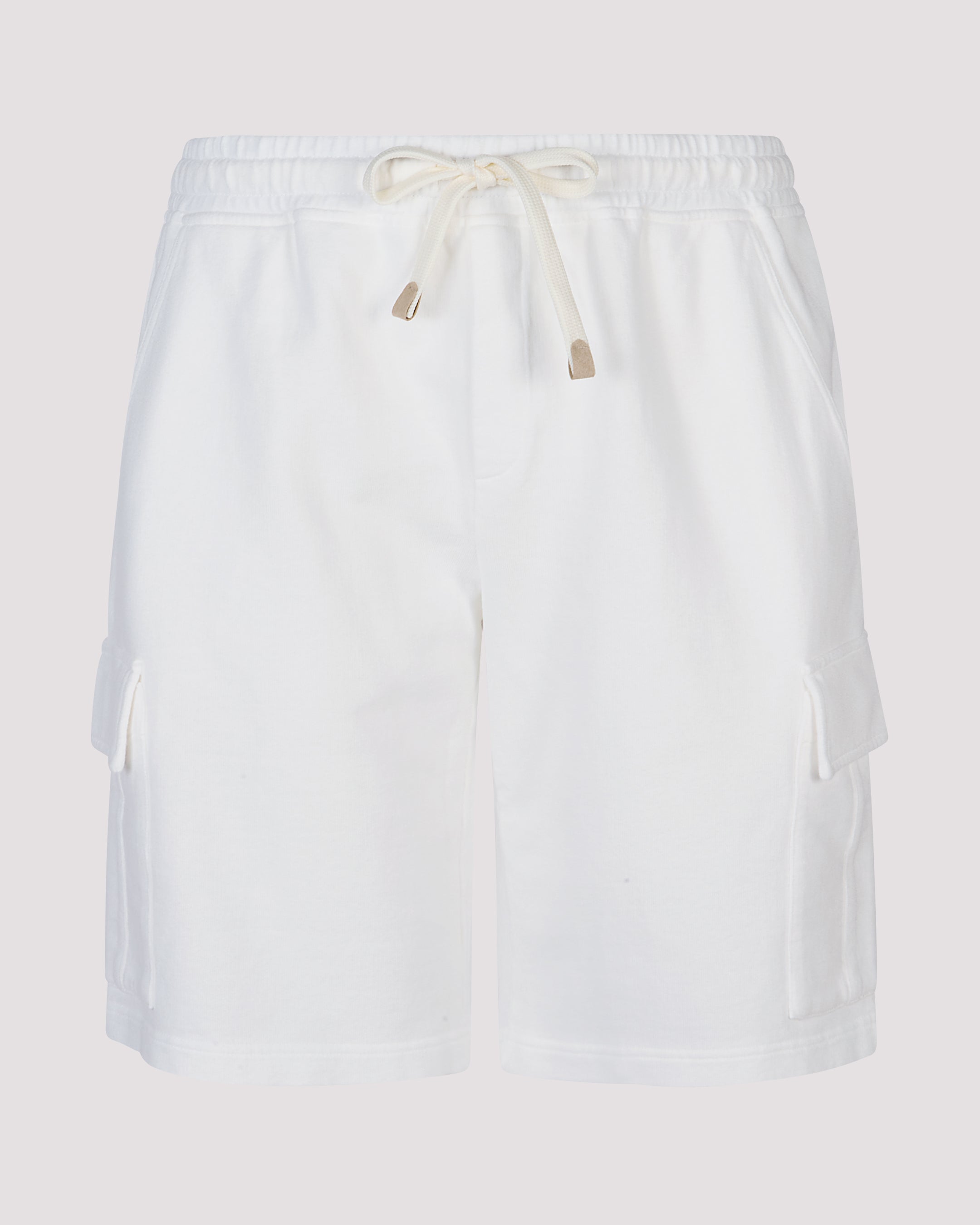 Garment-Dyed Cotton Cargo Bermuda Shorts with Drawstring