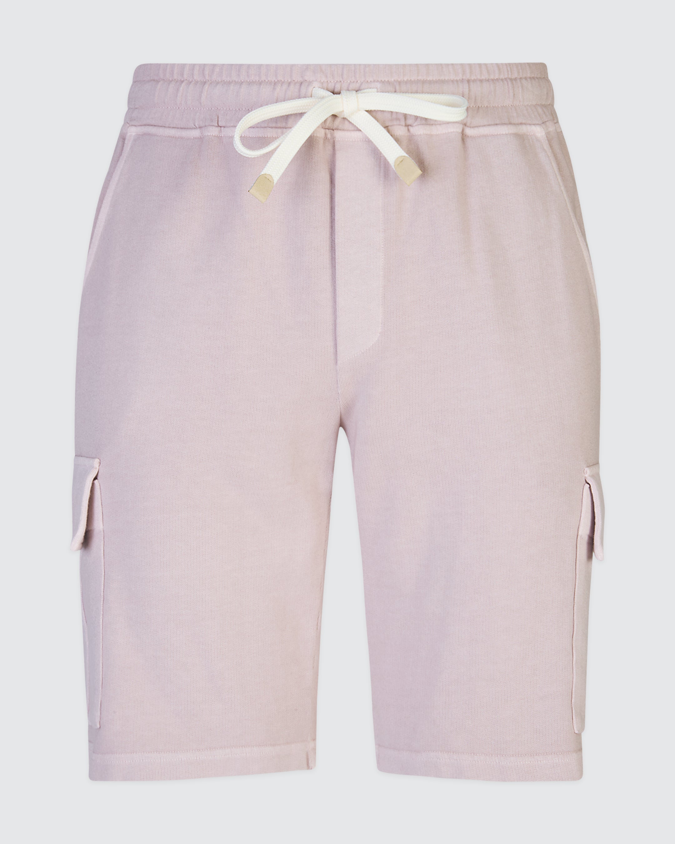 Garment-Dyed Cotton Cargo Bermuda Shorts with Drawstring