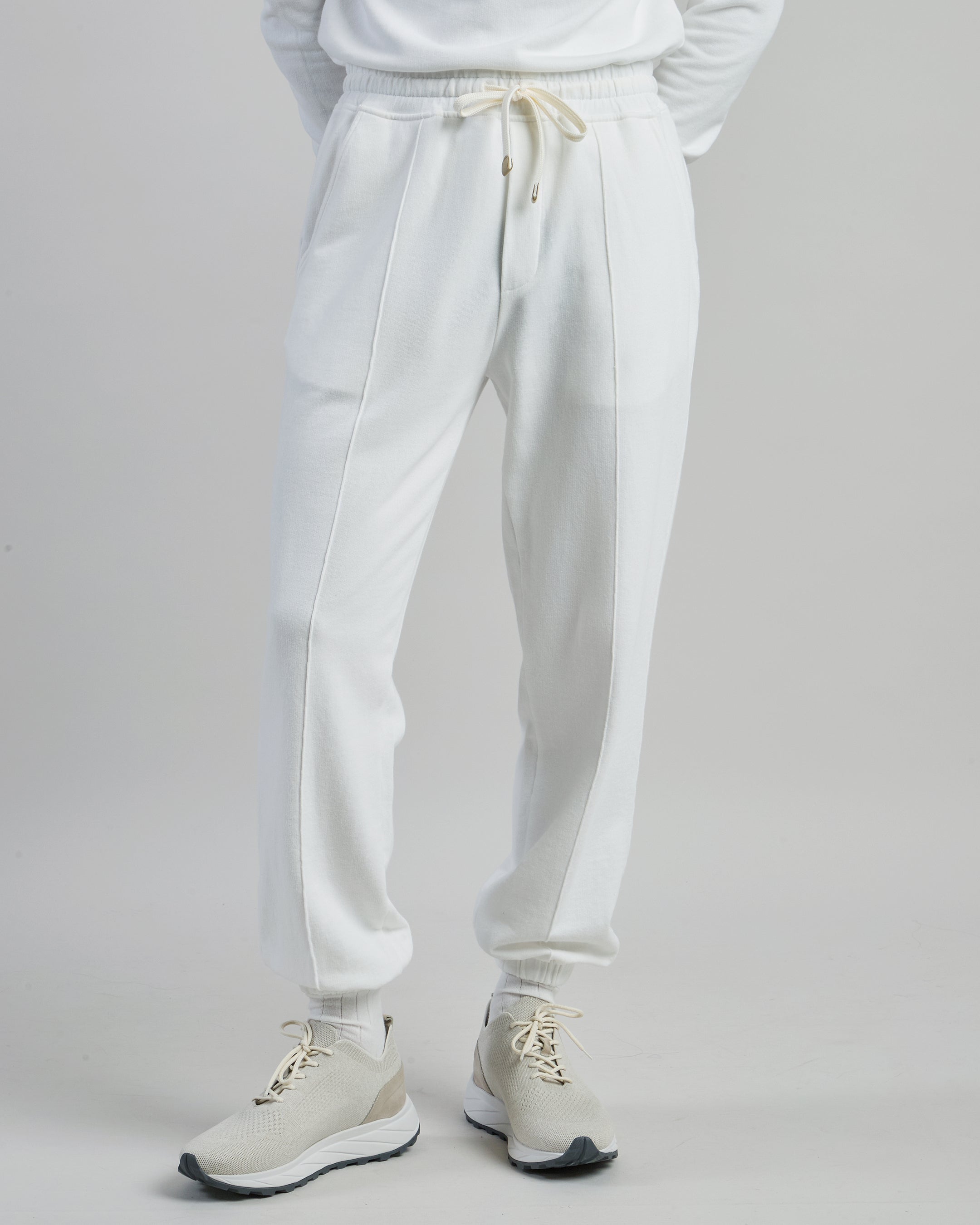 Men's Garment-Dyed Cotton Jersey Trousers with Pleats