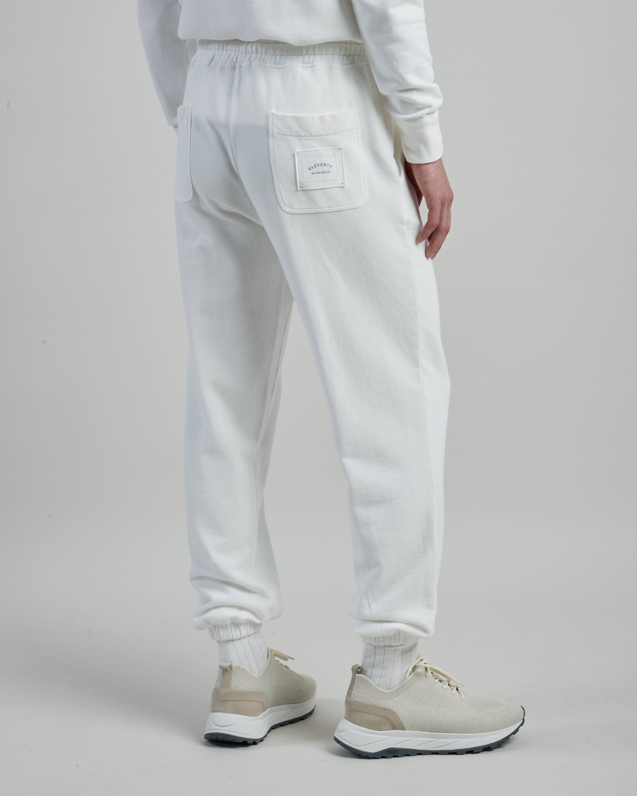 Men's Garment-Dyed Cotton Jersey Trousers with Pleats