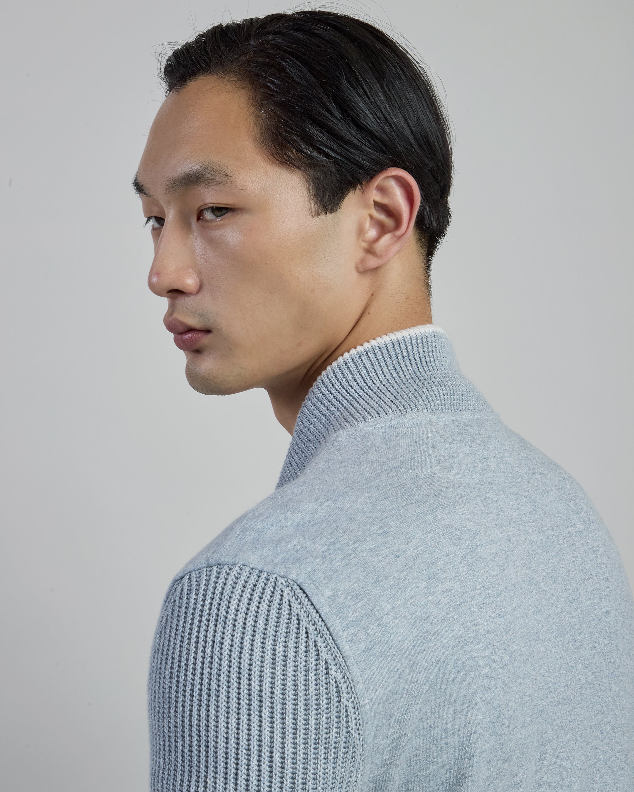 Men's Dual-Material Cotton and Linen Bomber Jacket