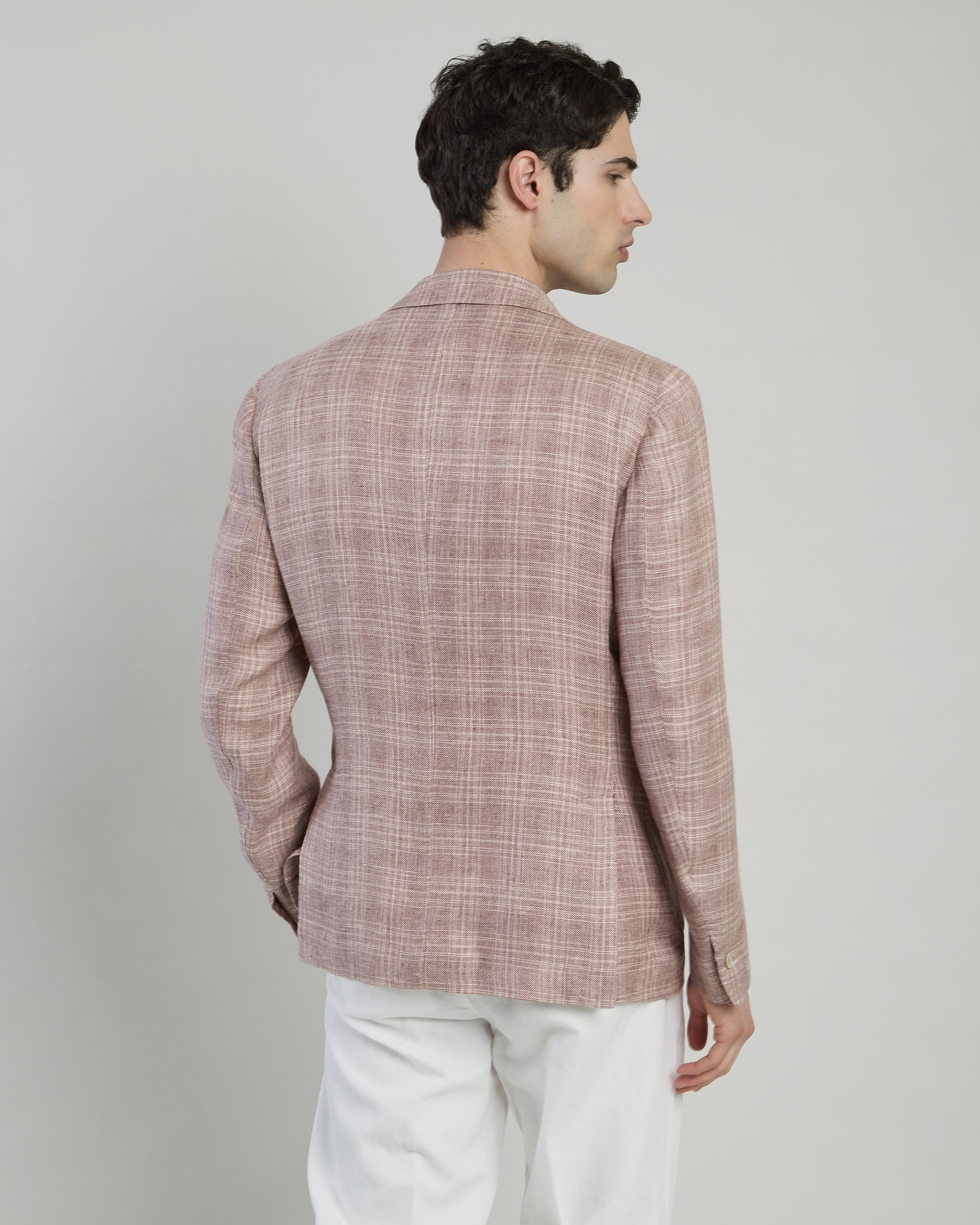 Single-Breasted Linen Cashmere Silk Jacket Slim Fit