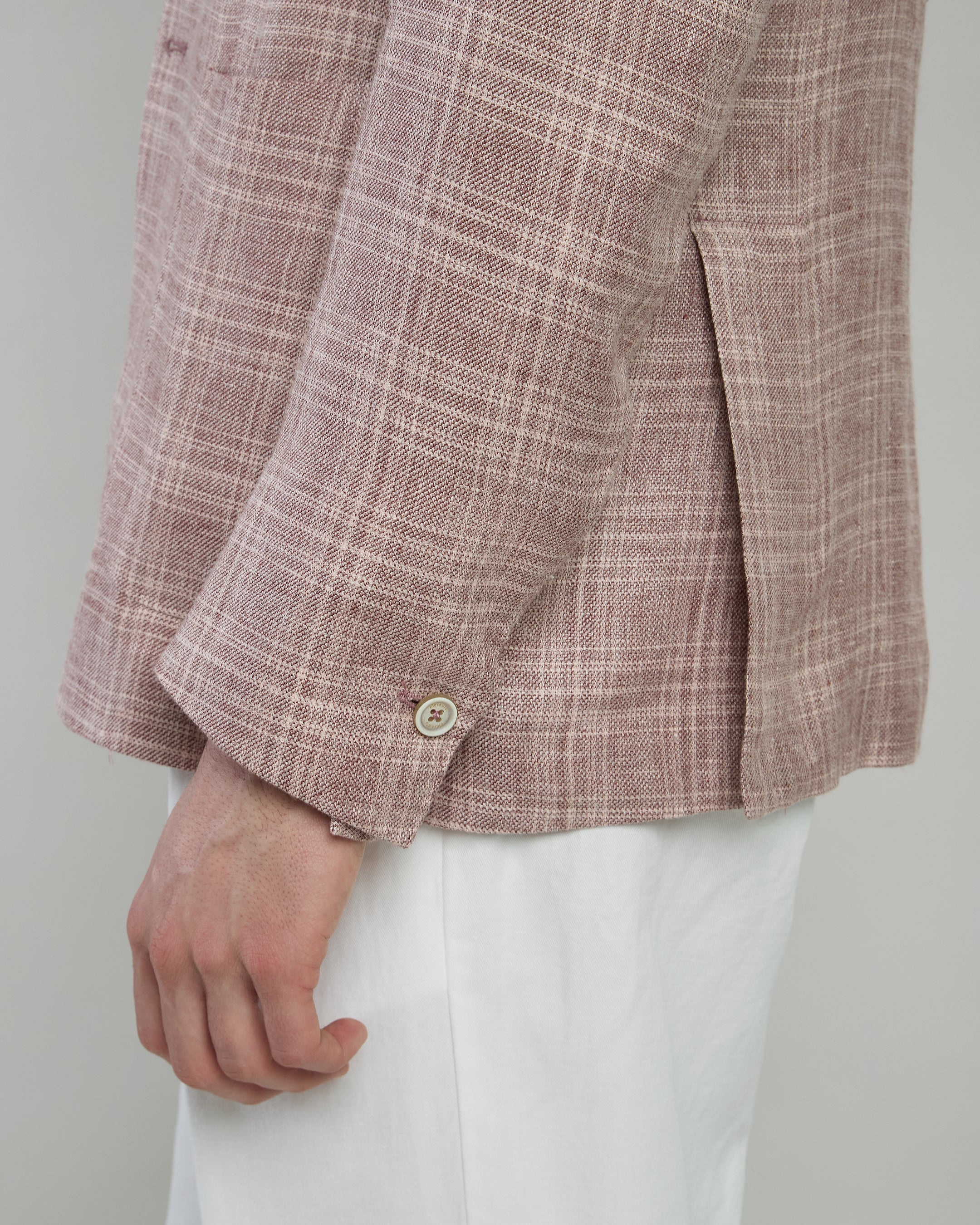 Single-Breasted Linen Cashmere Silk Jacket Slim Fit