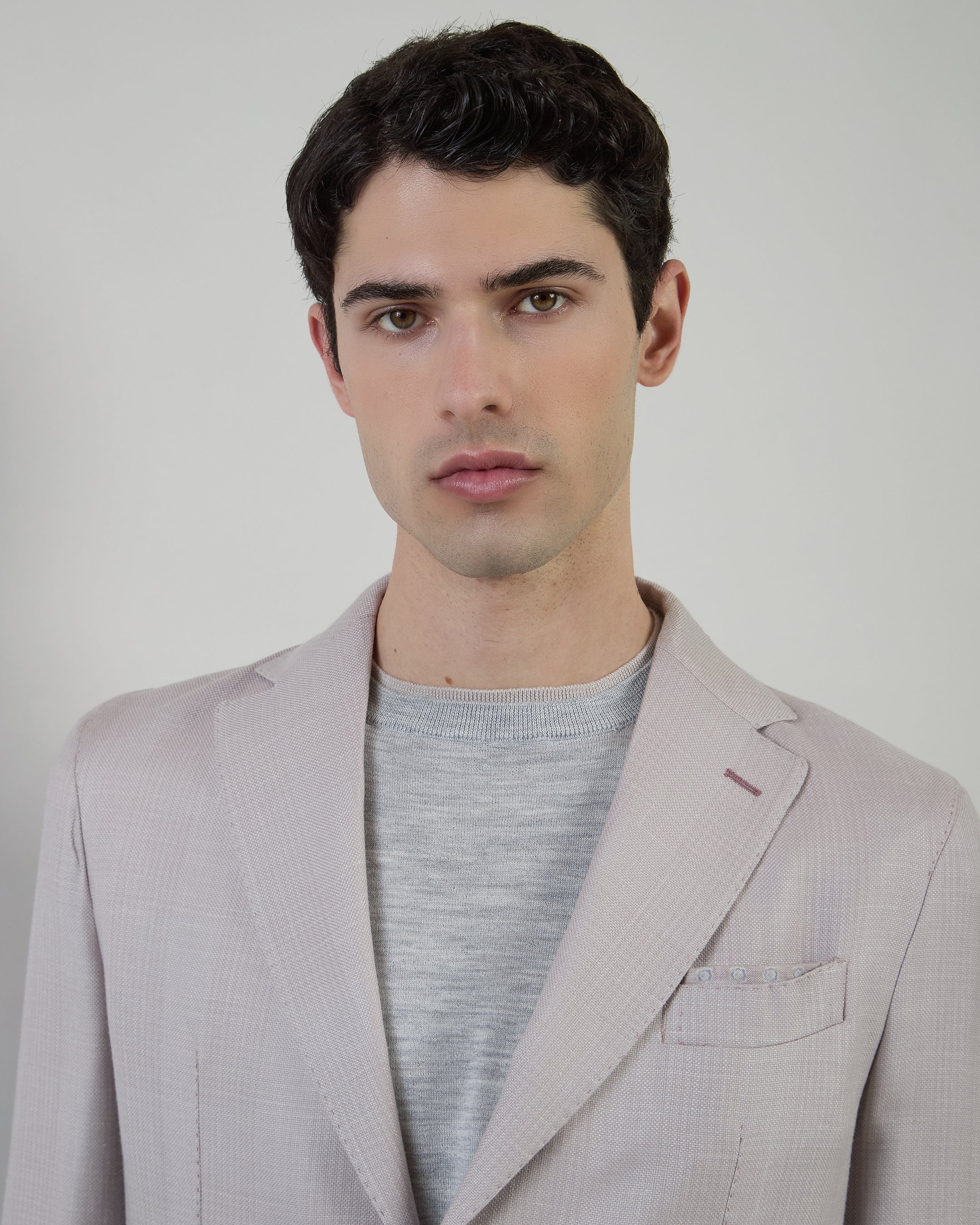 Men's Single-Breasted Cashmere Silk Linen Jacket