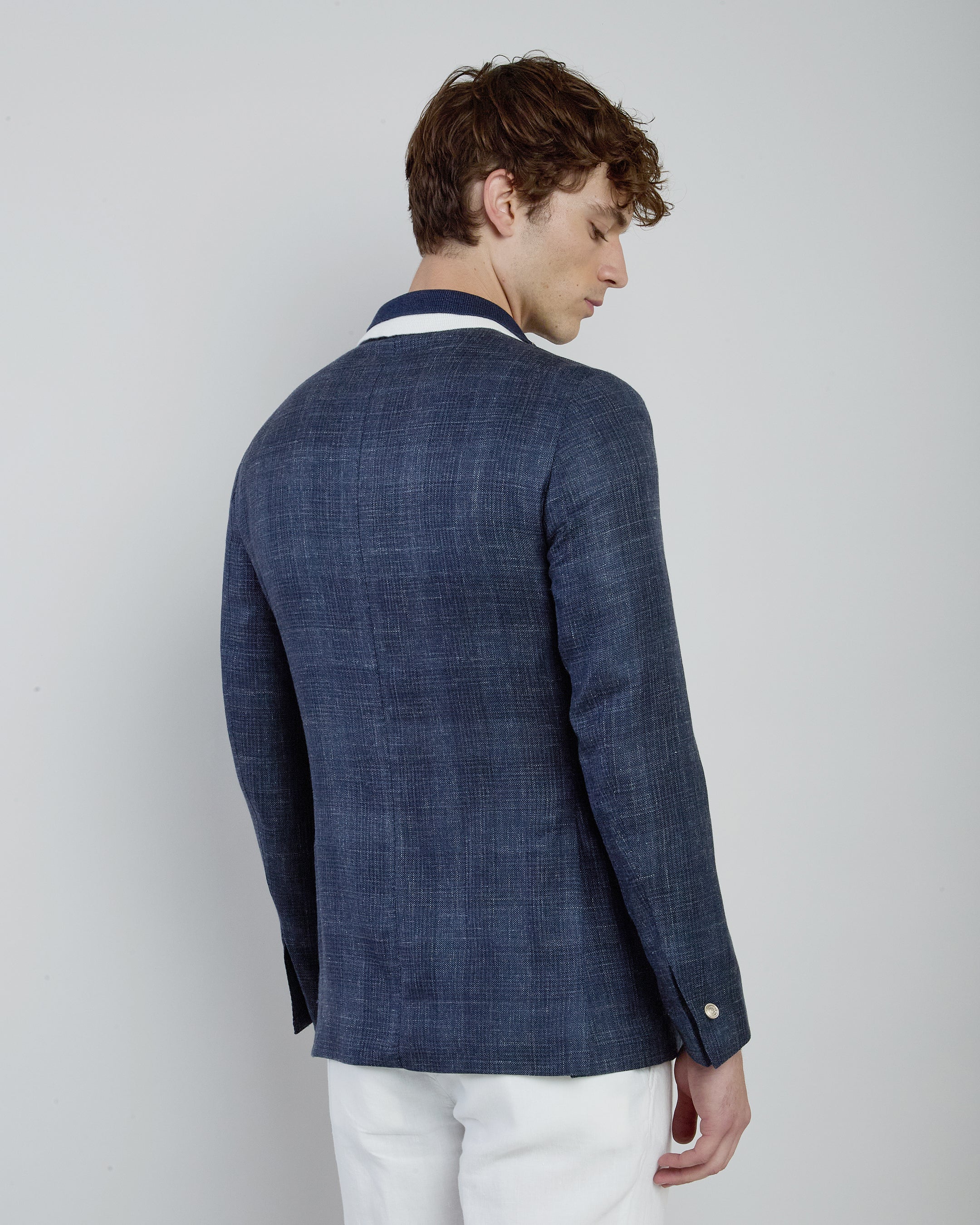 Double-Breasted Prince of Wales Cashmere Silk Jacket