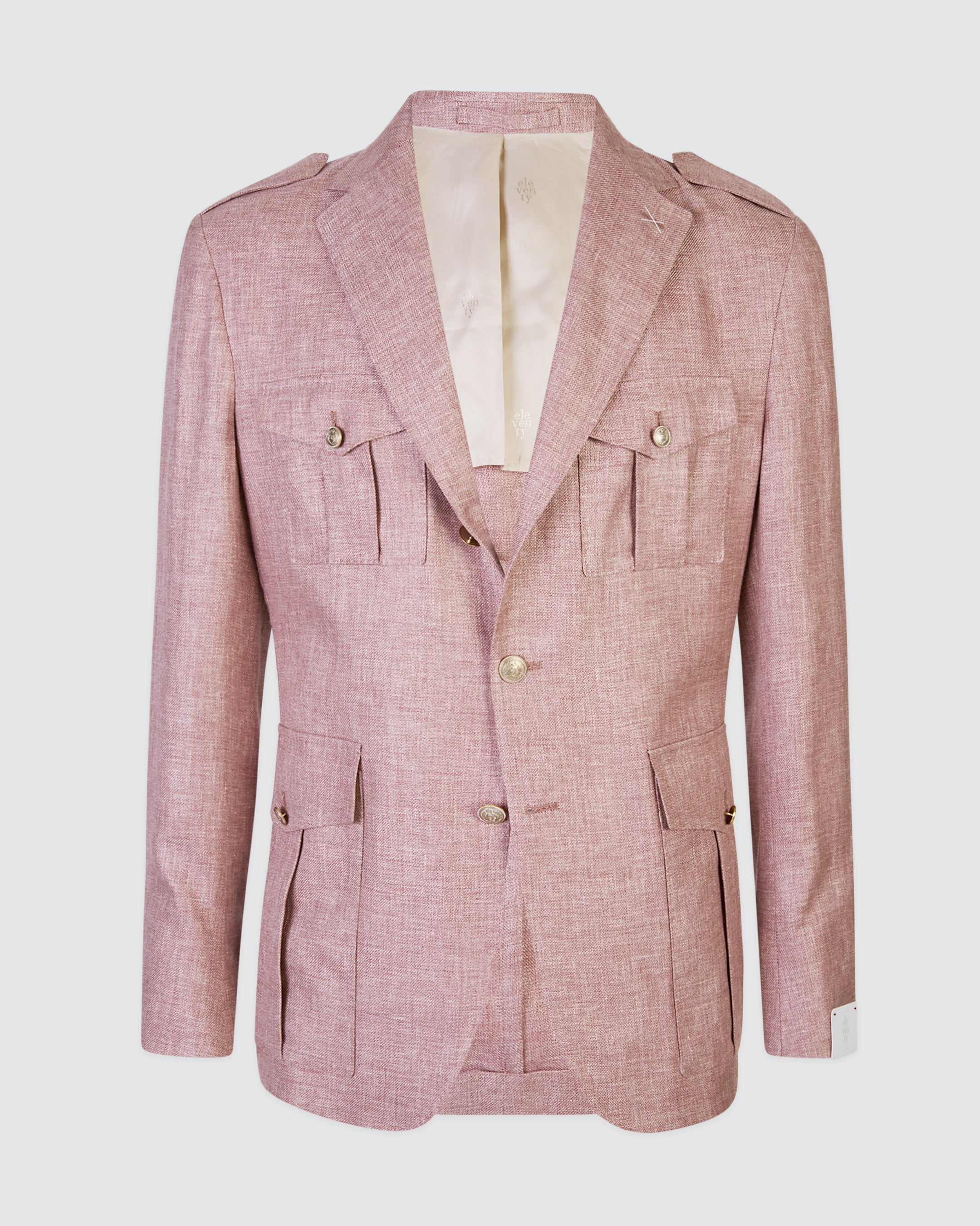 Men's Single-Breasted Linen Cashmere and Silk Jacket