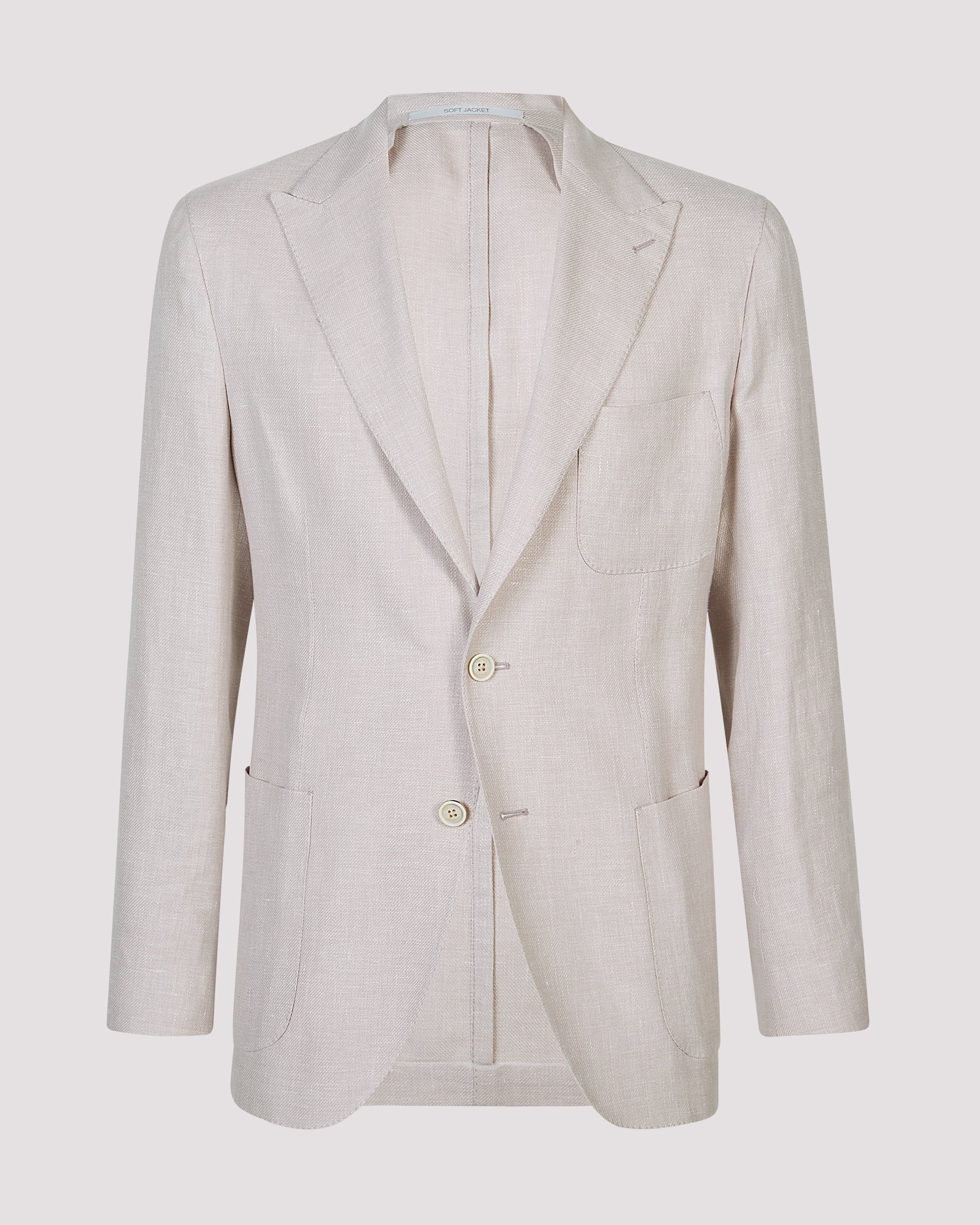 Men's Single-Breasted Linen, Wool and Silk Jacket