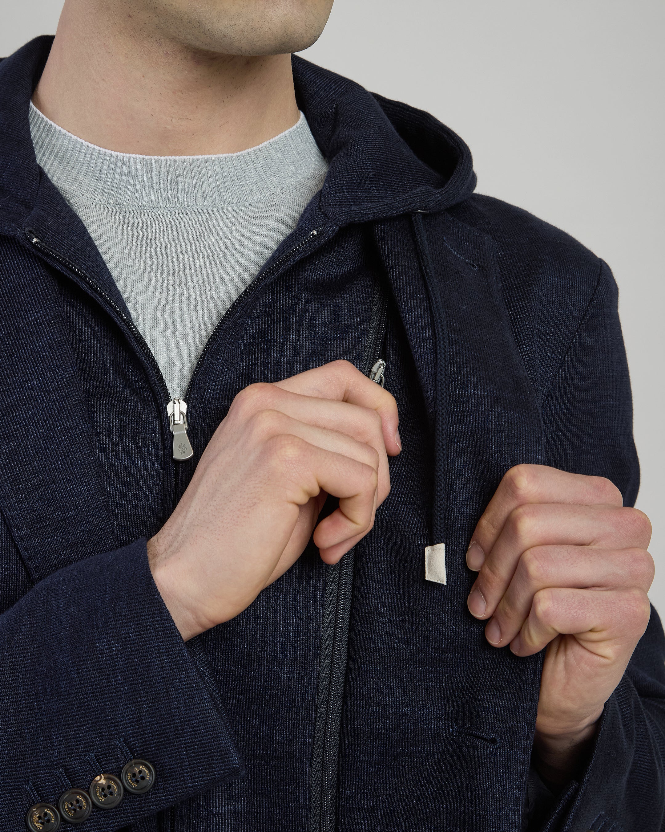 Men's Linen, Cotton and Tencel Jacket with Bib