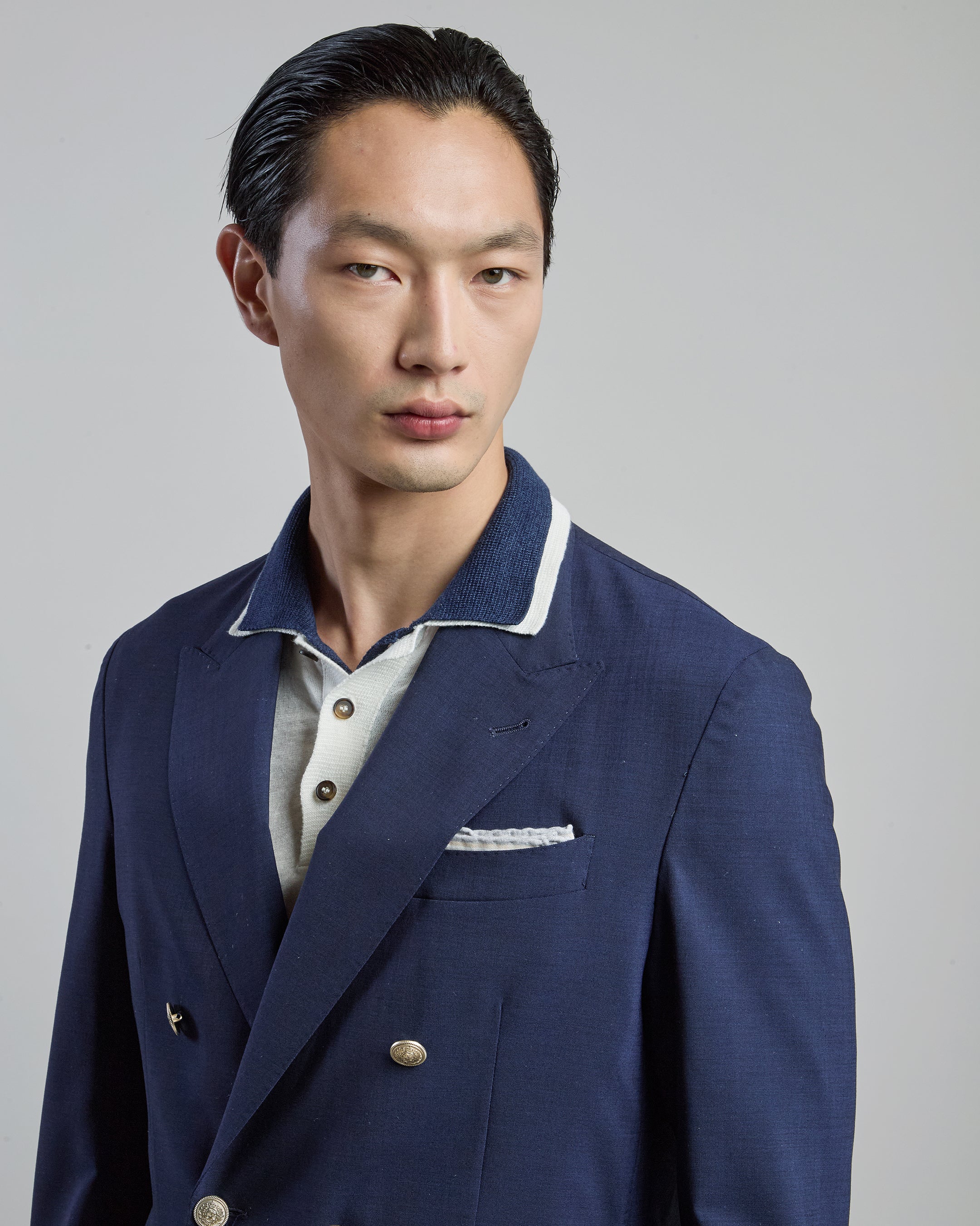 Regular Fit Bi-Stretch Wool Double-Breasted Jacket