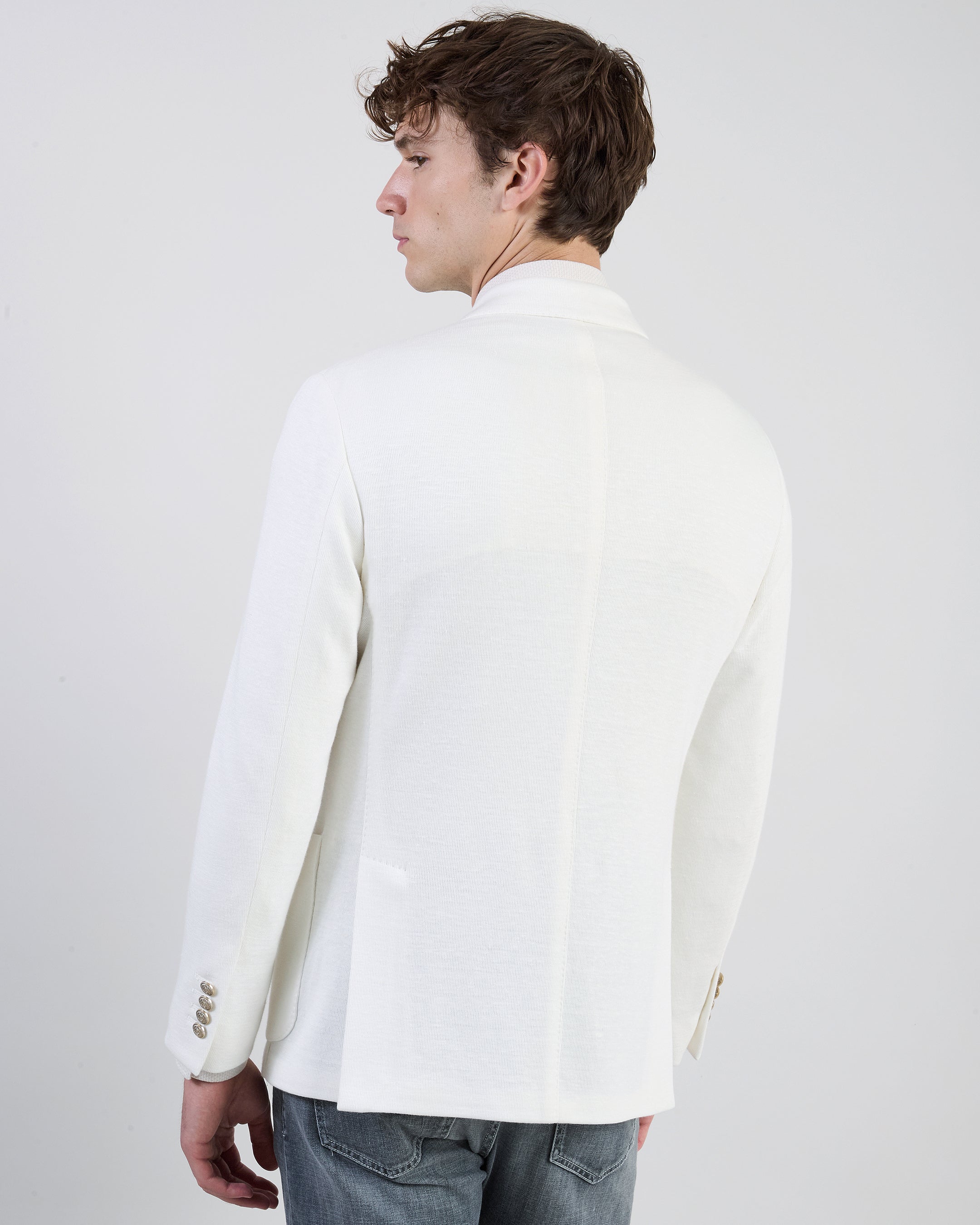 Men's Double-Breasted Linen, Cotton and Tencel Jacket