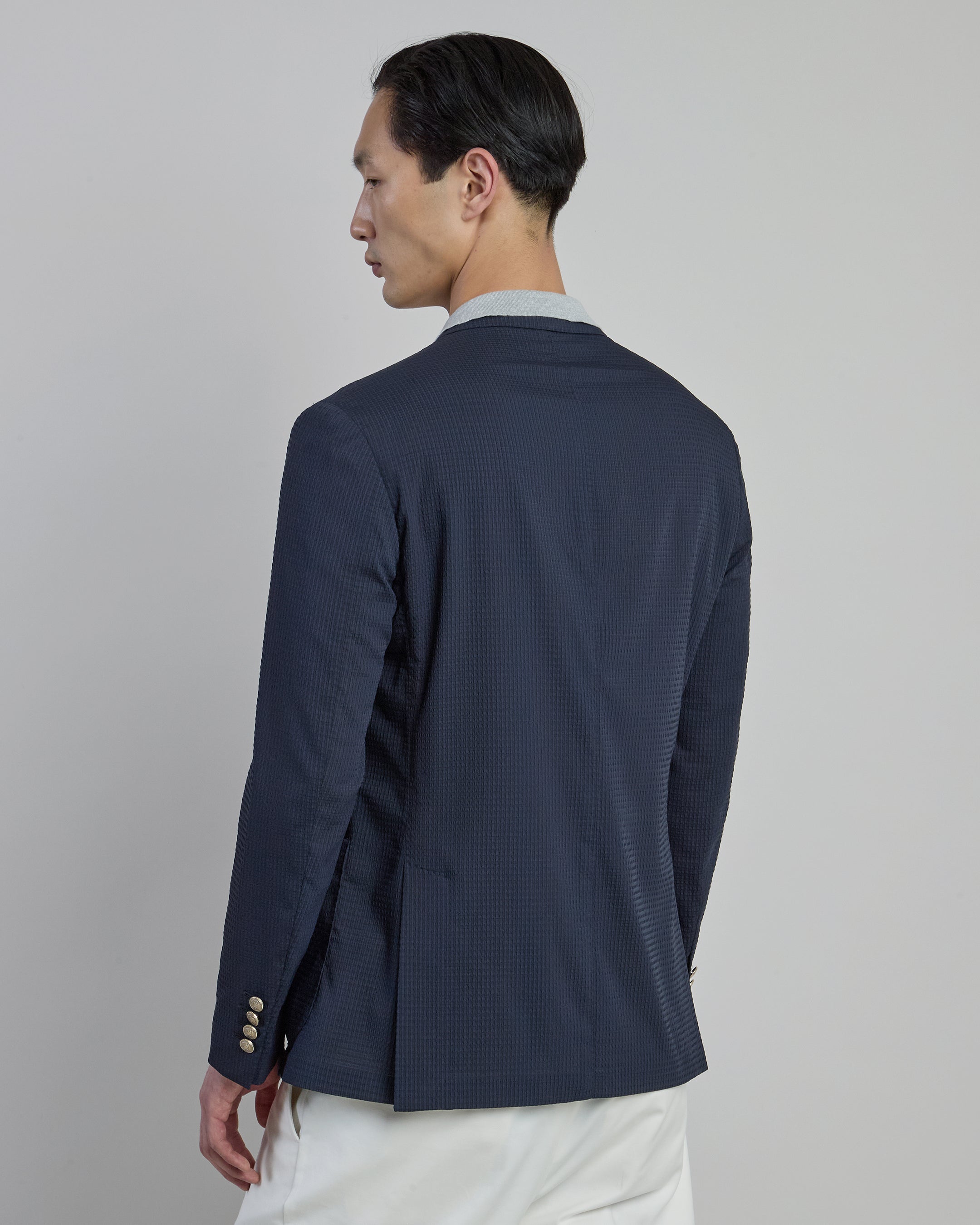 Men's Double-Breasted Jacket in Technical Fabric