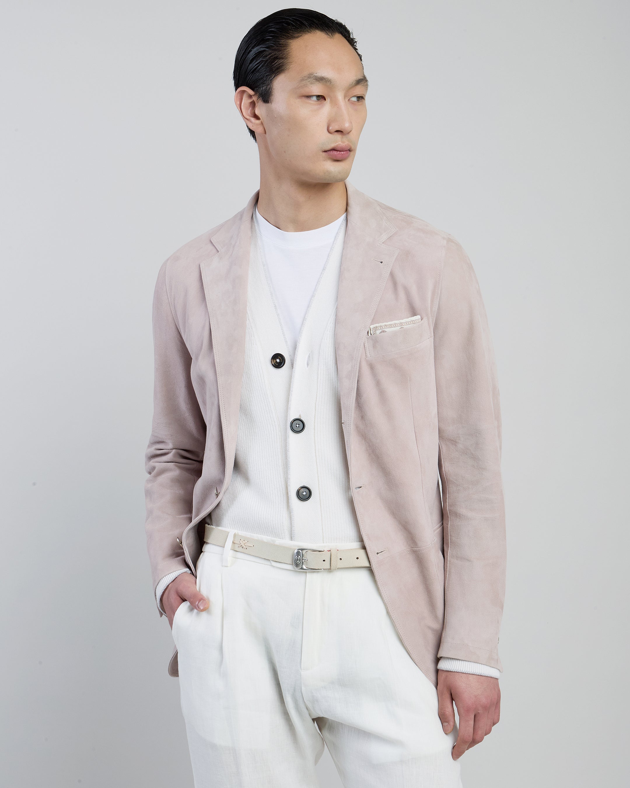 Men's Single-Breasted Nappa Suede Jacket