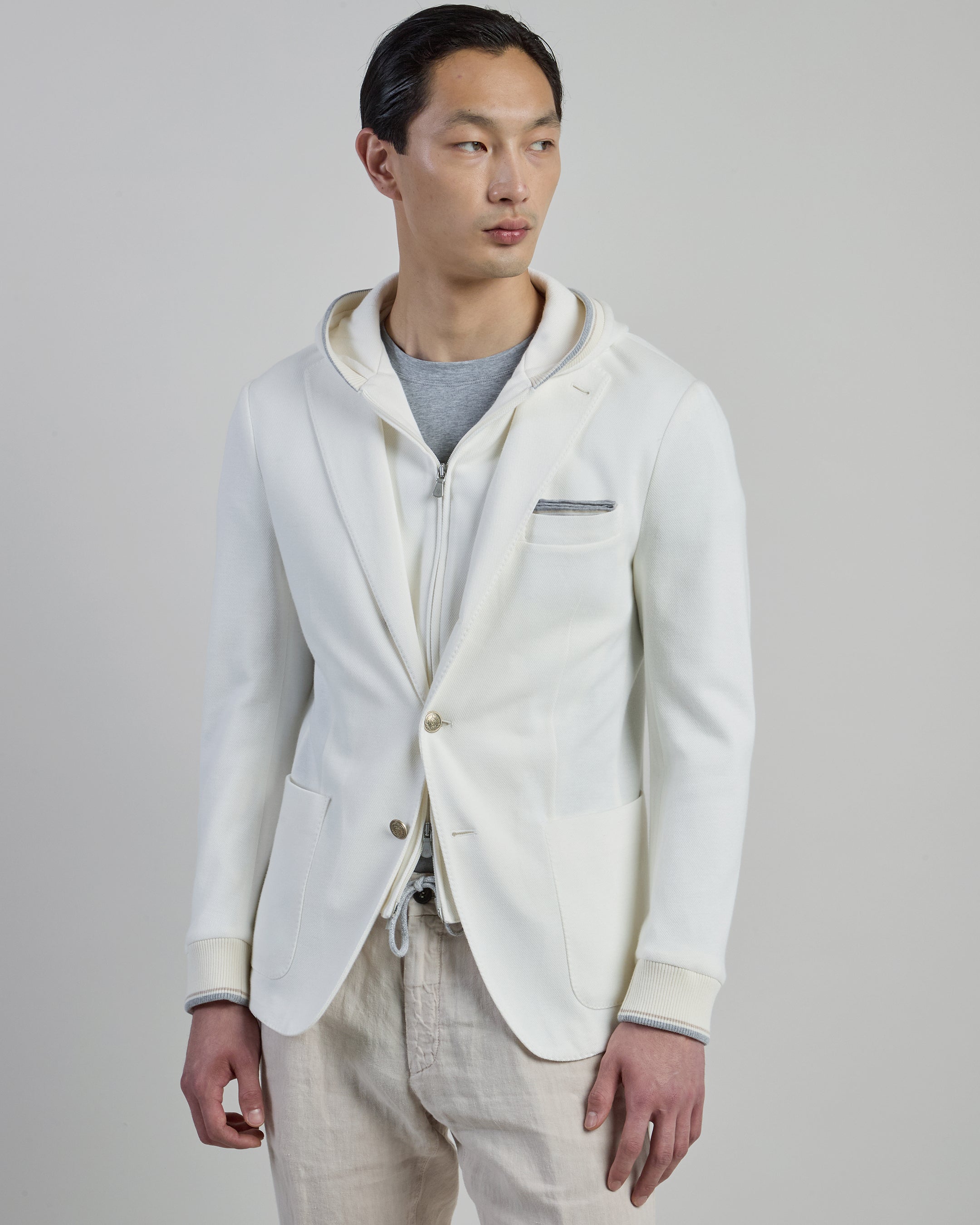 Men's Cotton Jersey Jacket with Detachable Bib
