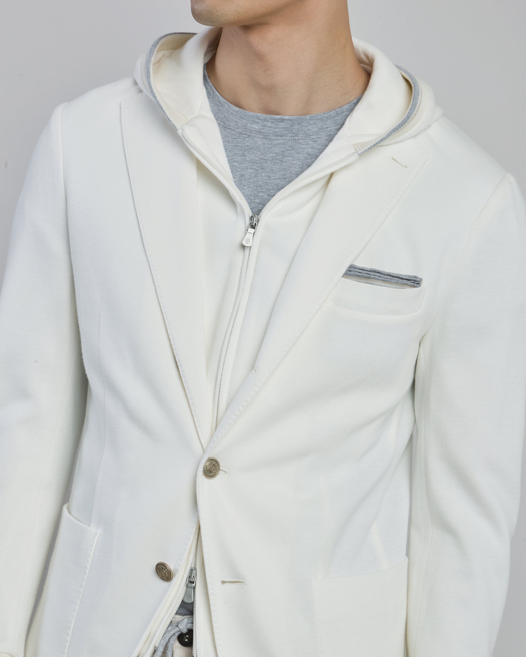 Men's Cotton Jersey Jacket with Detachable Bib