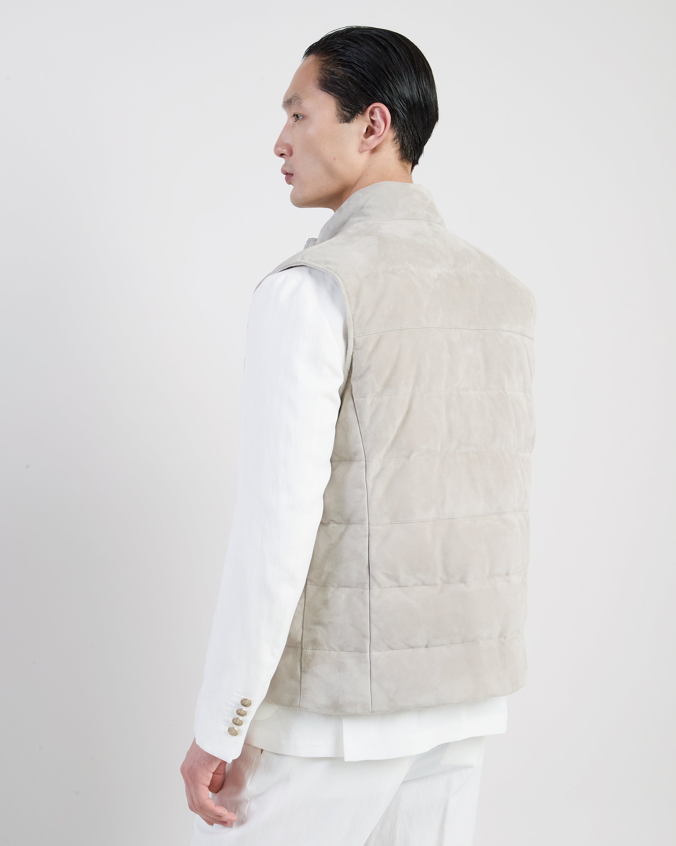 Reversible Suede and English Rib Jersey Vest