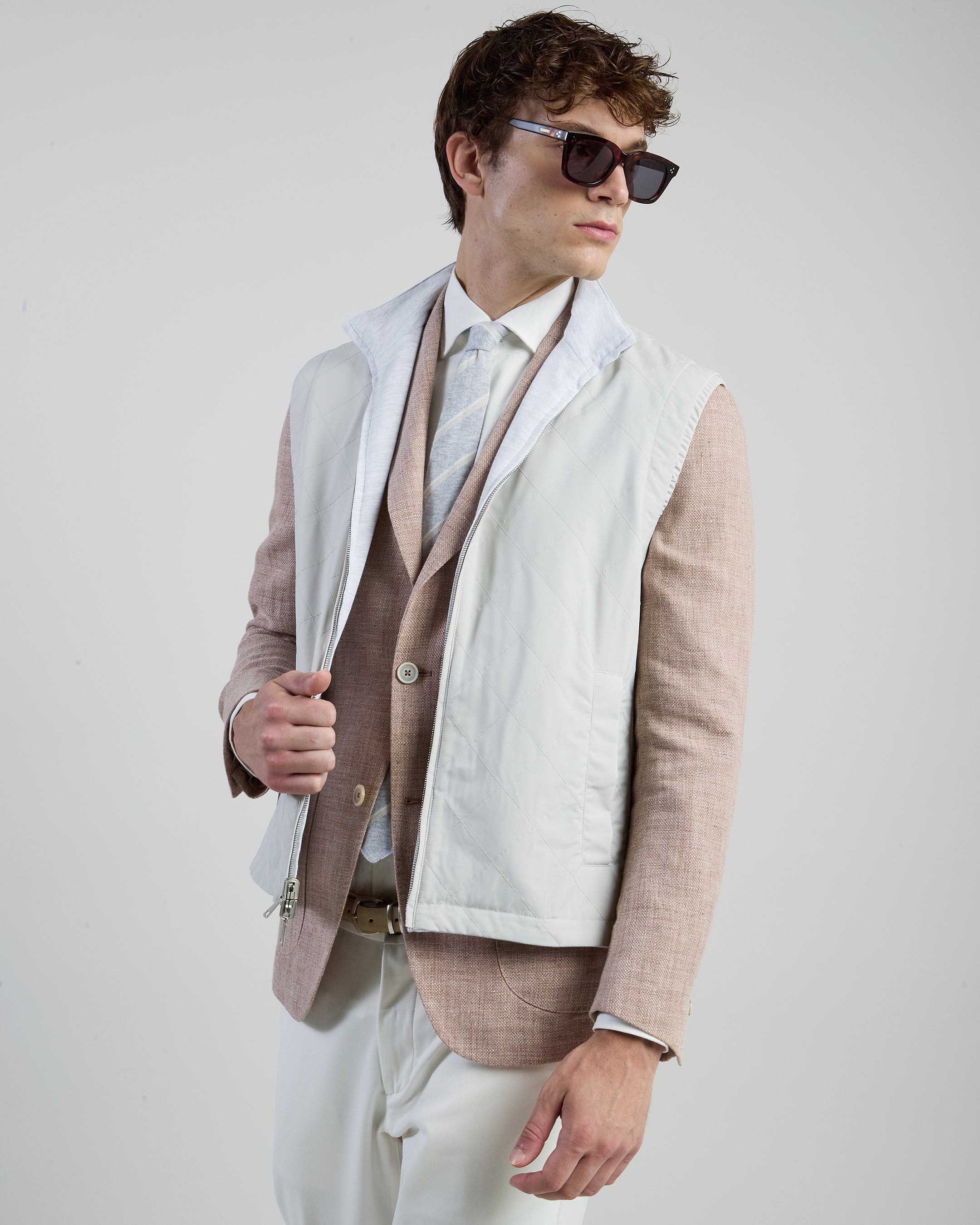 Reversible Cotton Linen and Wool Nylon Vest