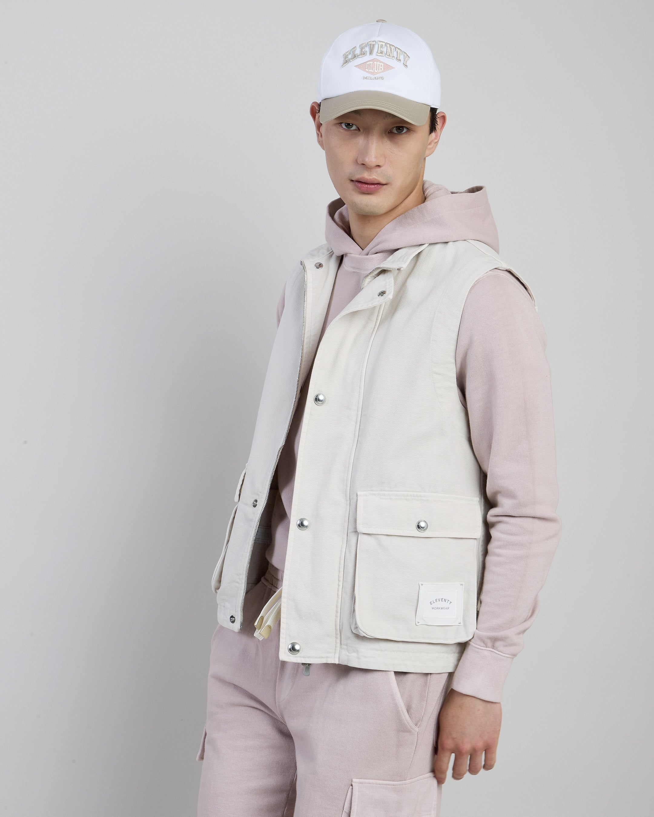 Men's Garment-Dyed Cotton Work Vest with Pockets
