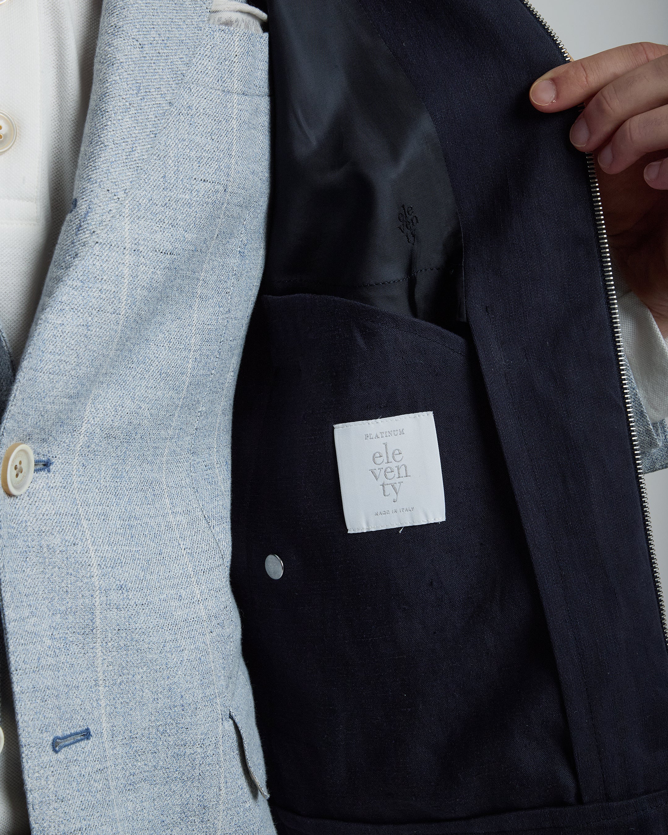 Men's Full-Zip Relaxed Fit Linen Vest with Stand Collar