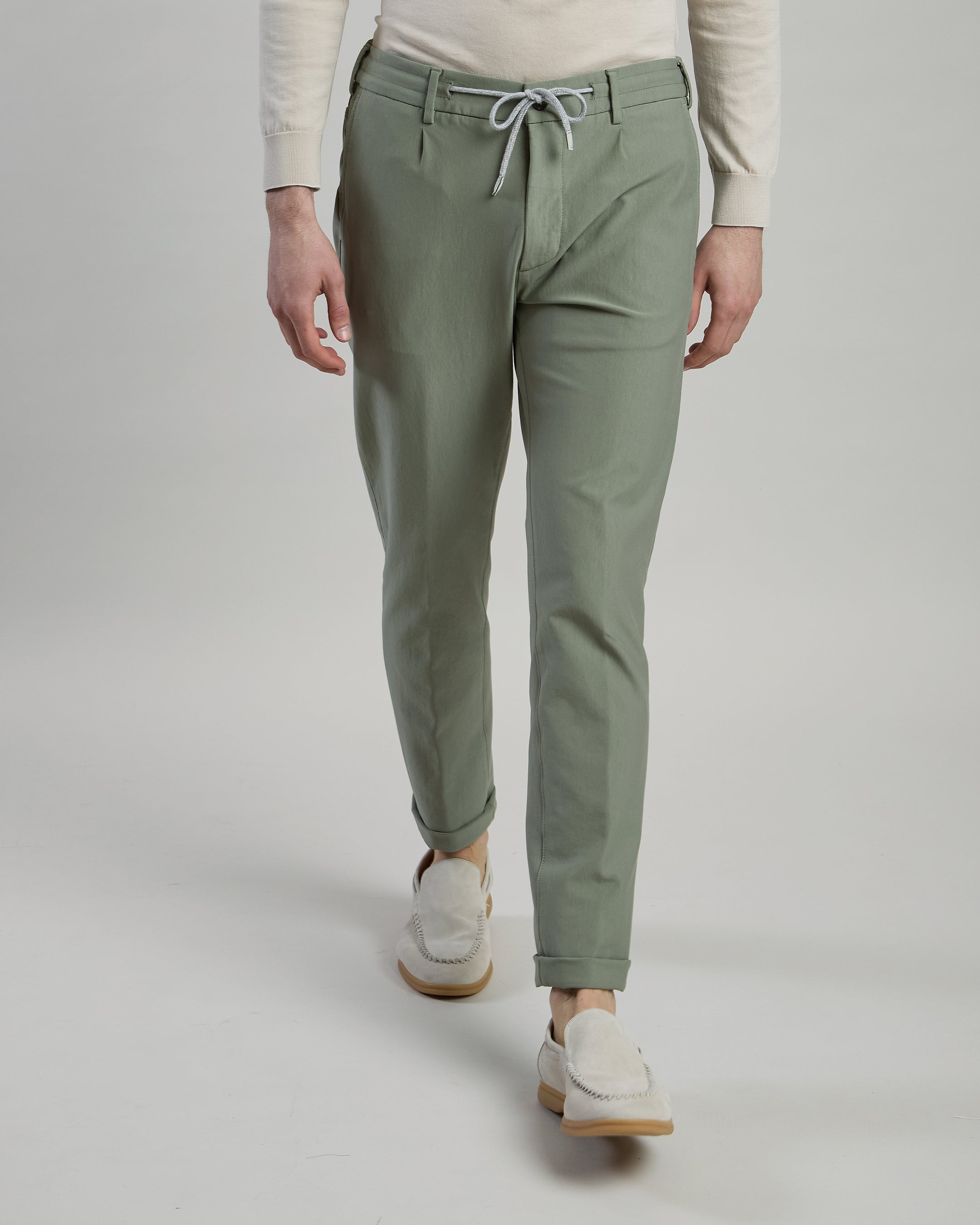 Men's Slim Fit Garment-Dyed Stretch Cotton Trousers