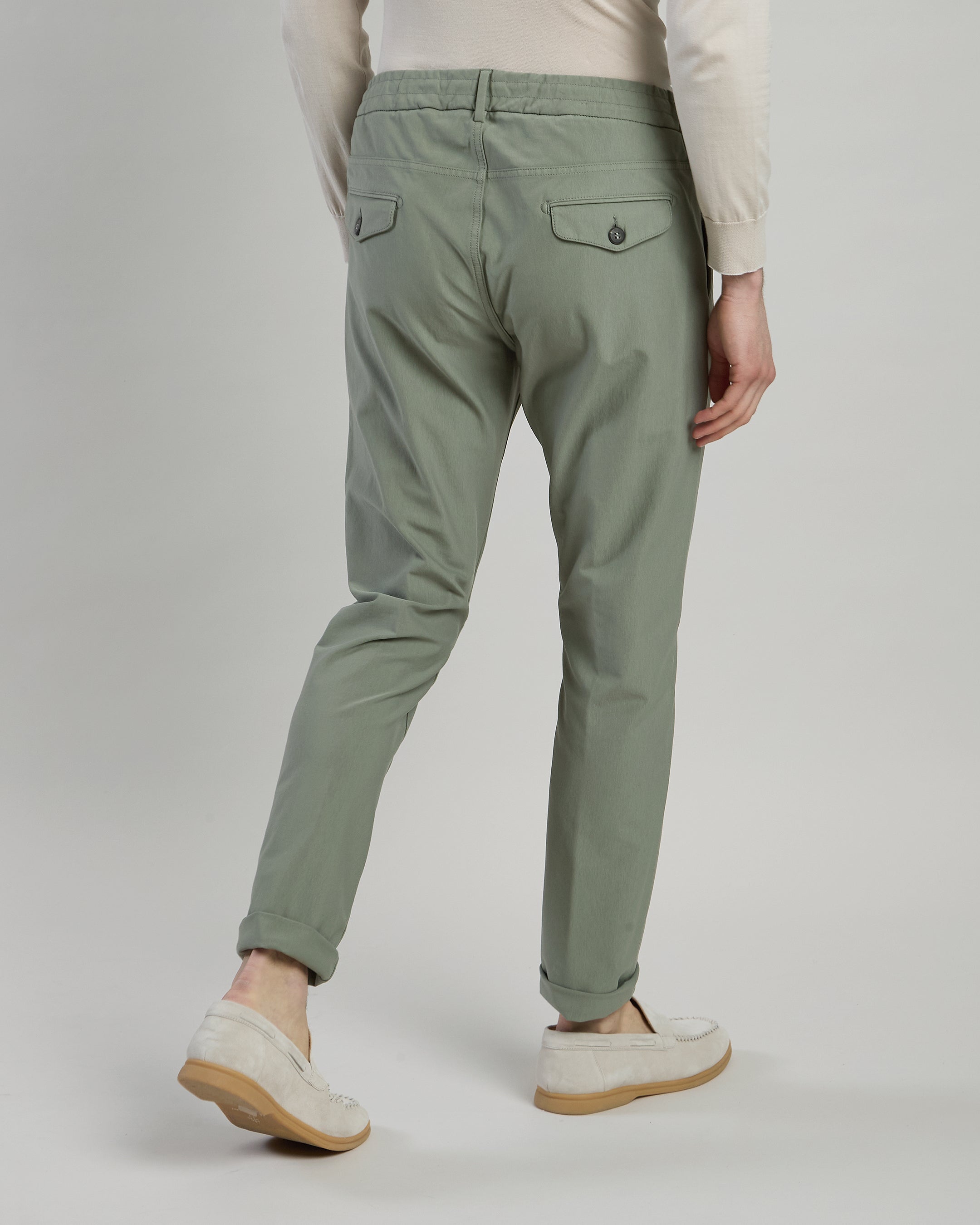 Men's Slim Fit Garment-Dyed Stretch Cotton Trousers