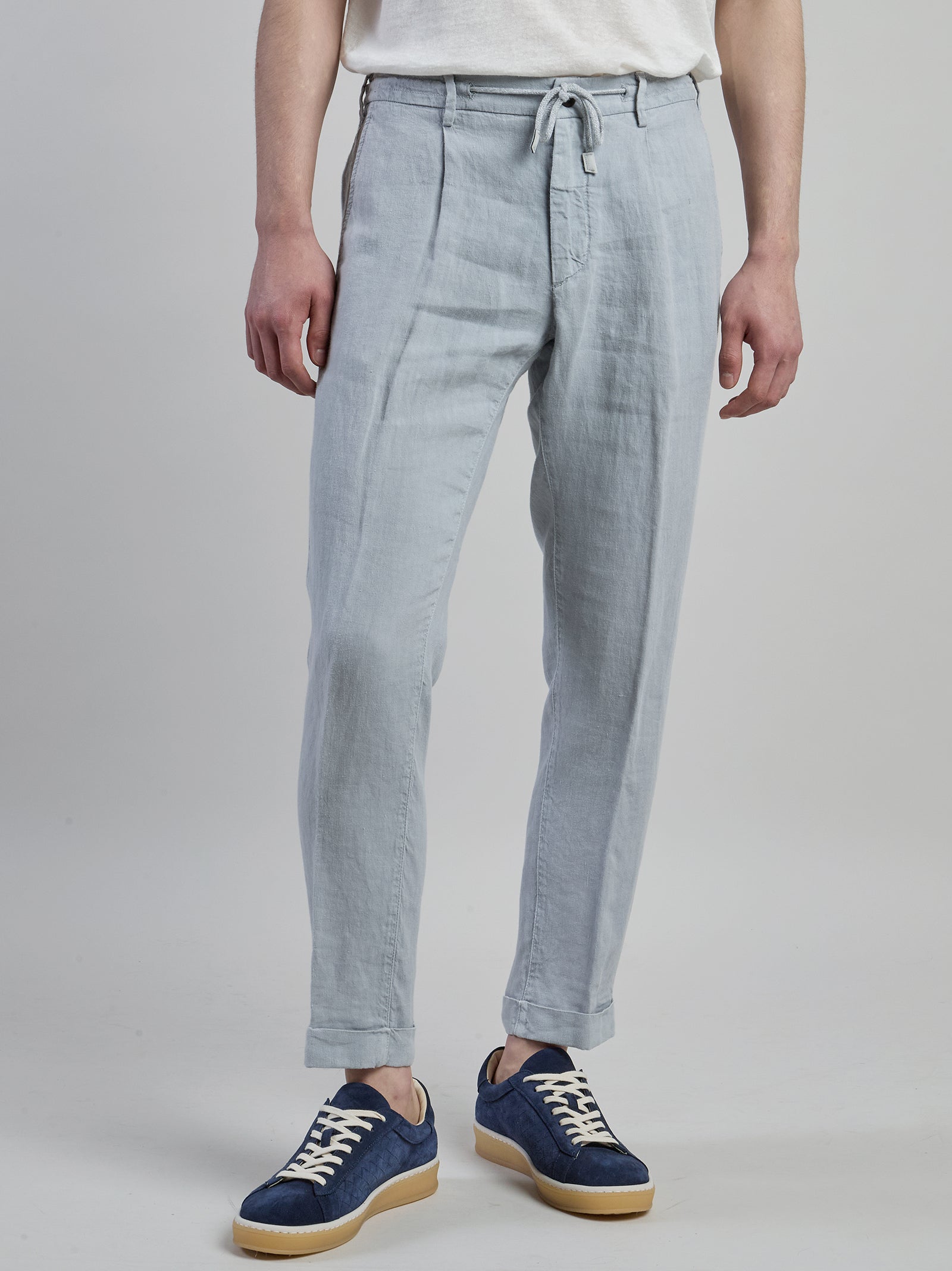 Men's Slim Fit Garment-Dyed Linen Jogger Trousers