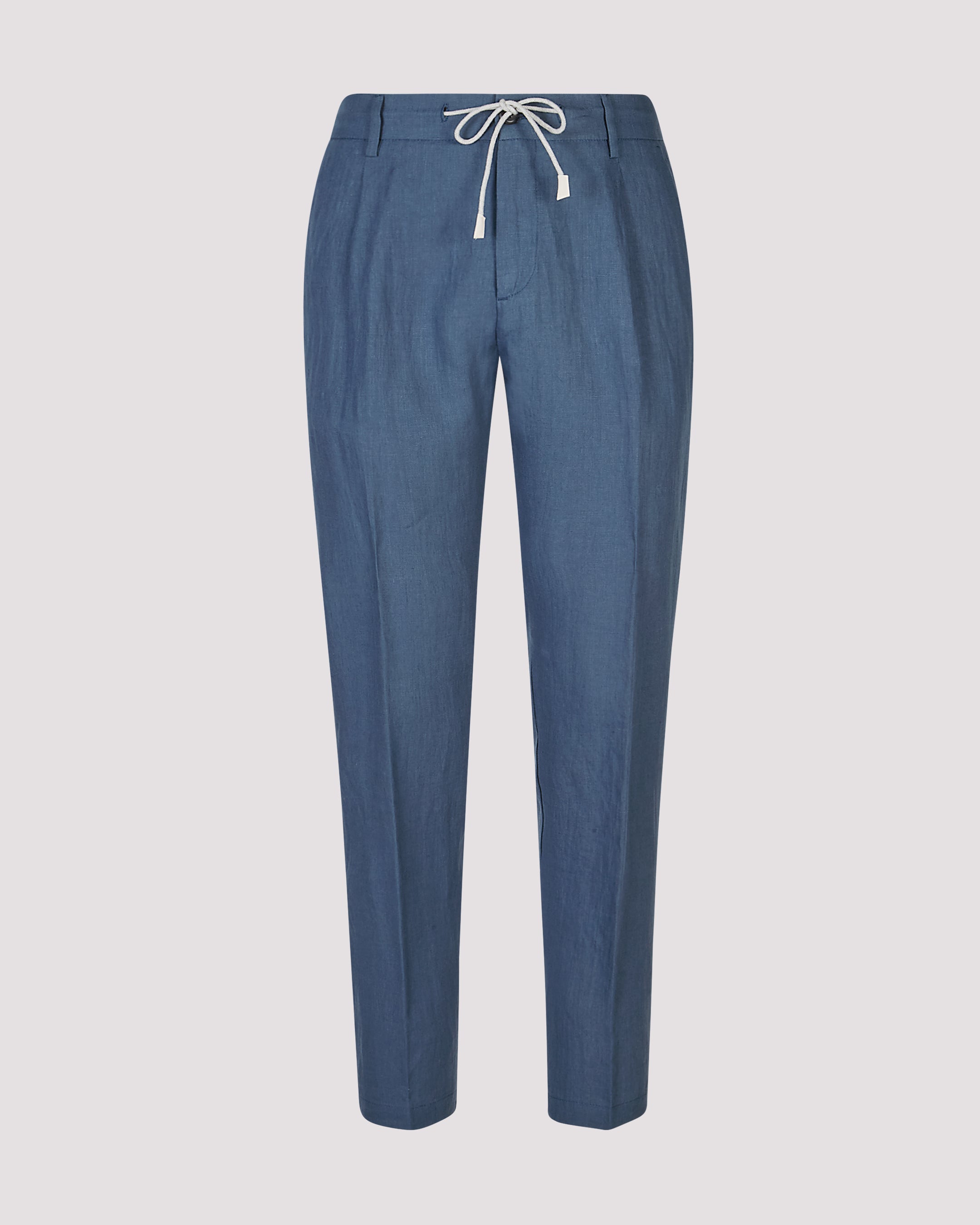 Men's Linen Jogger Trousers with Pleats and Drawstring