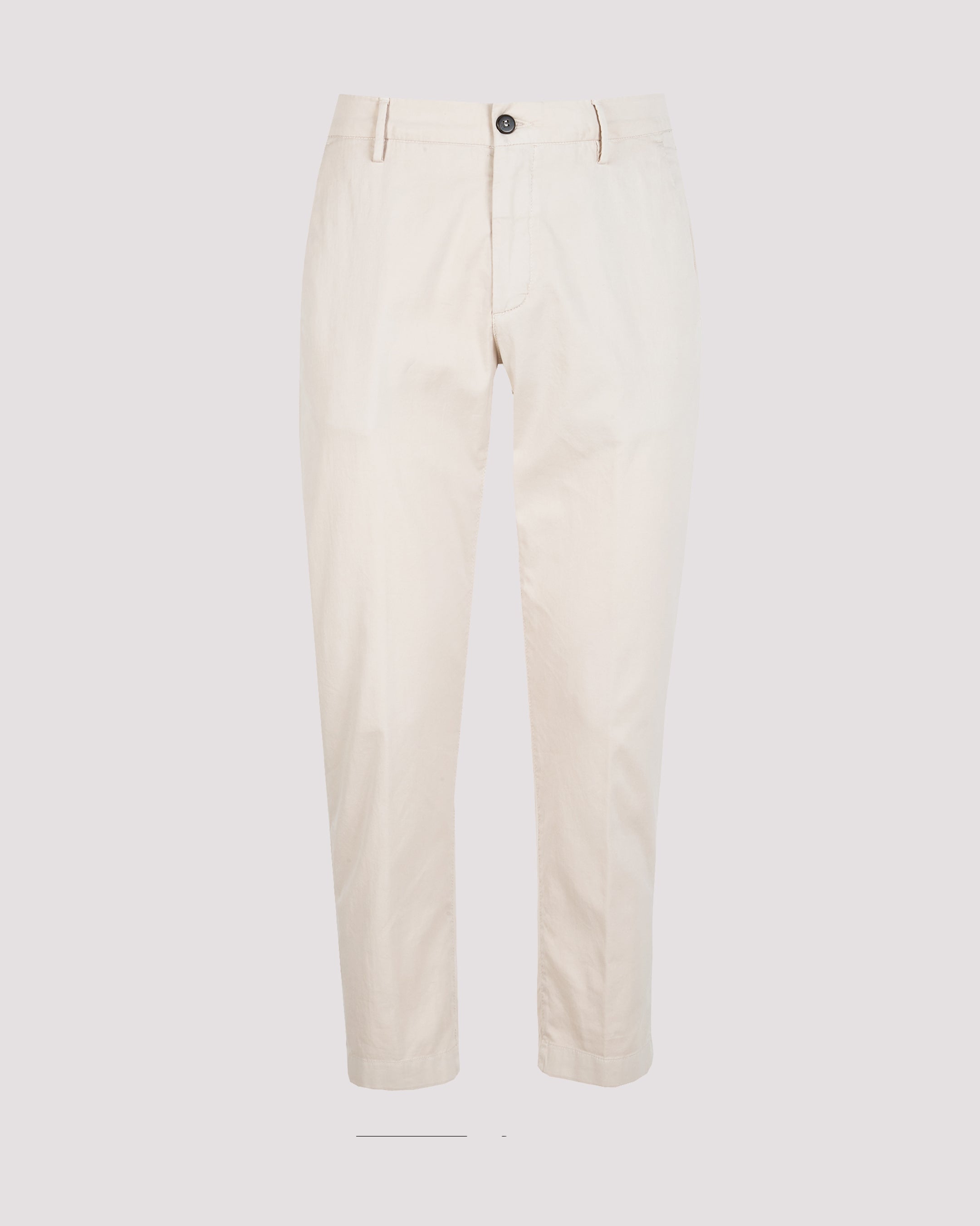 Men's Regular Fit Chino Trousers in Fine Cotton and Silk