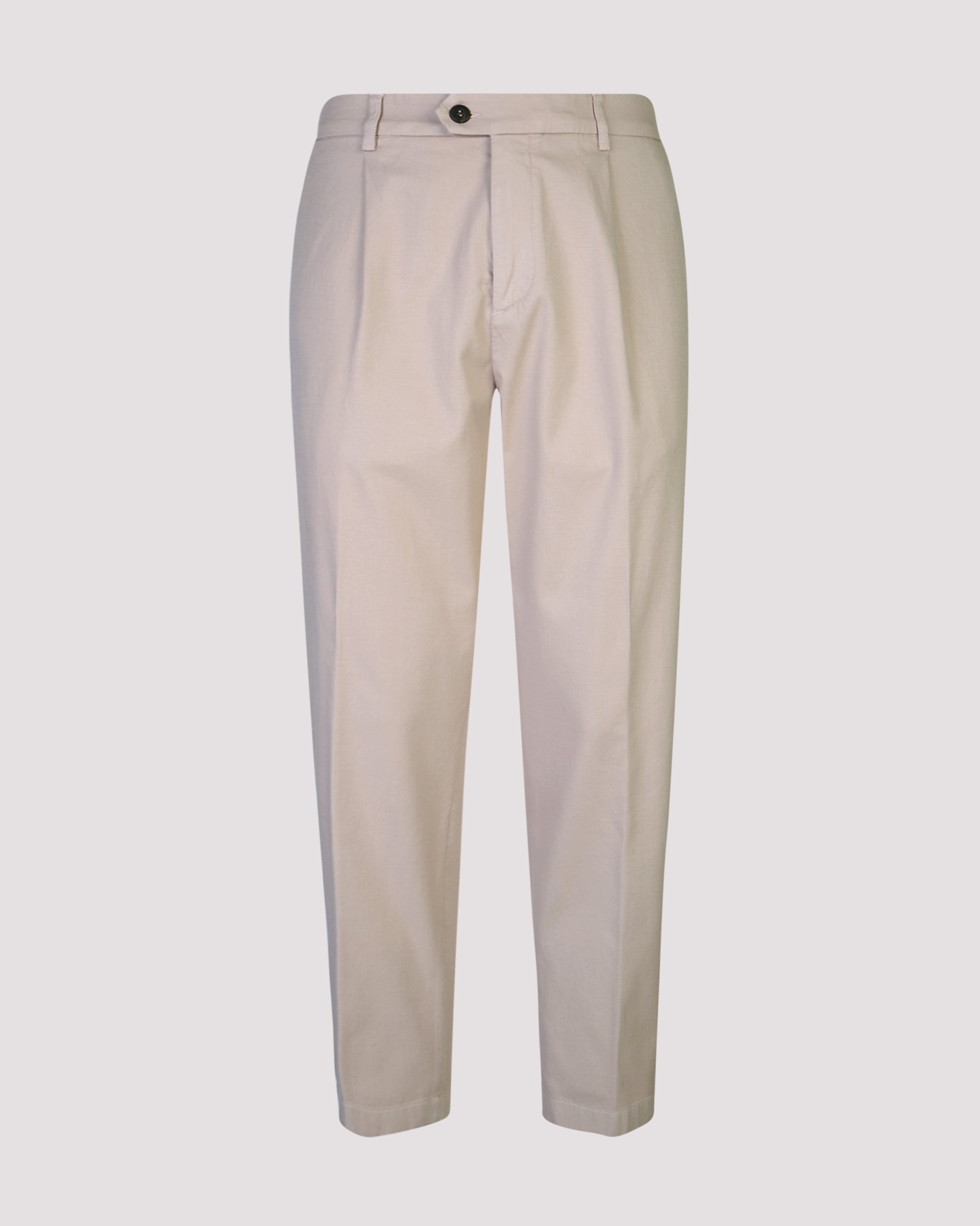 Men's Garment-Dyed Relaxed Fit Pleated Cotton Trousers