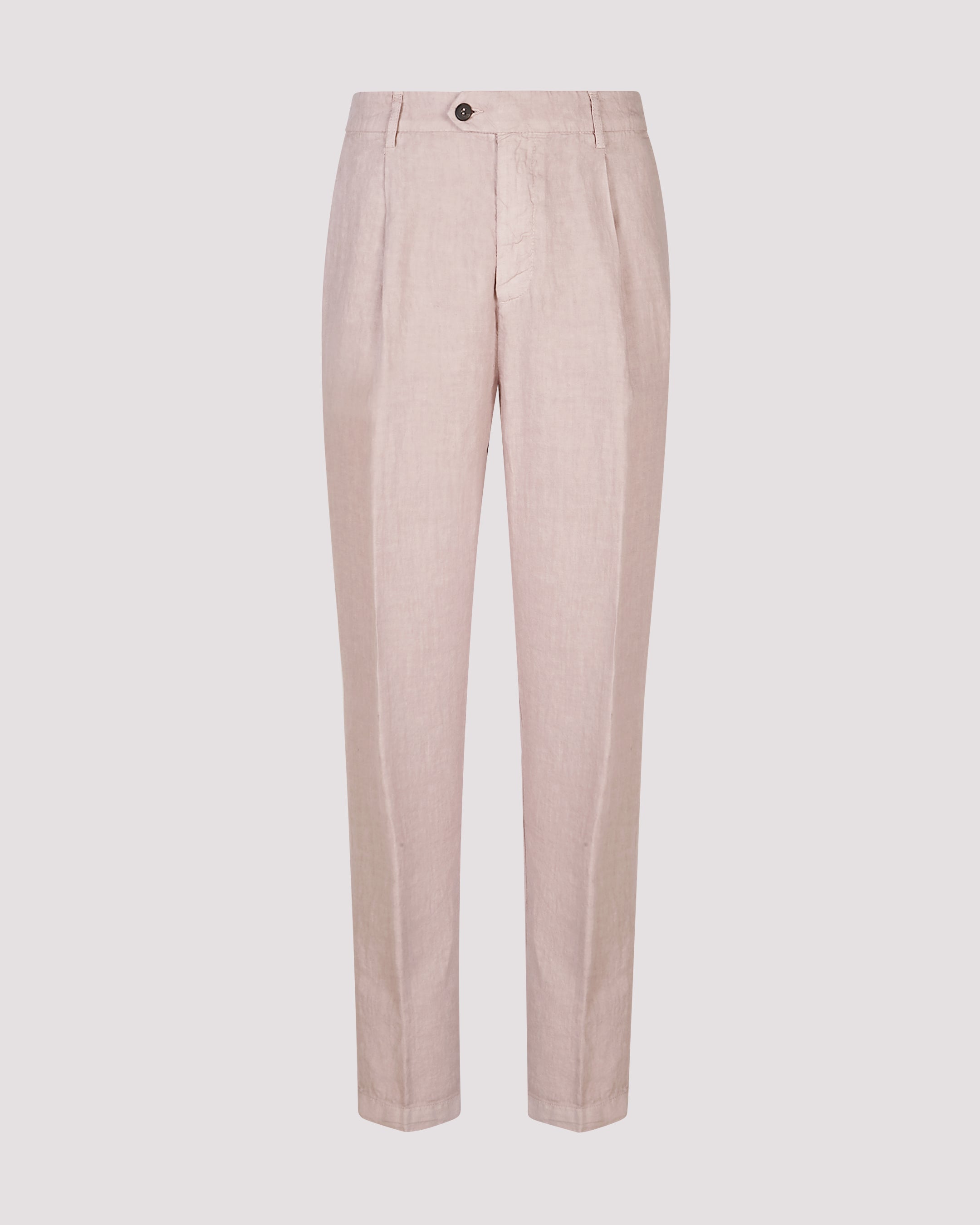Men's Garment-Dyed Linen Trousers with Relaxed Fit