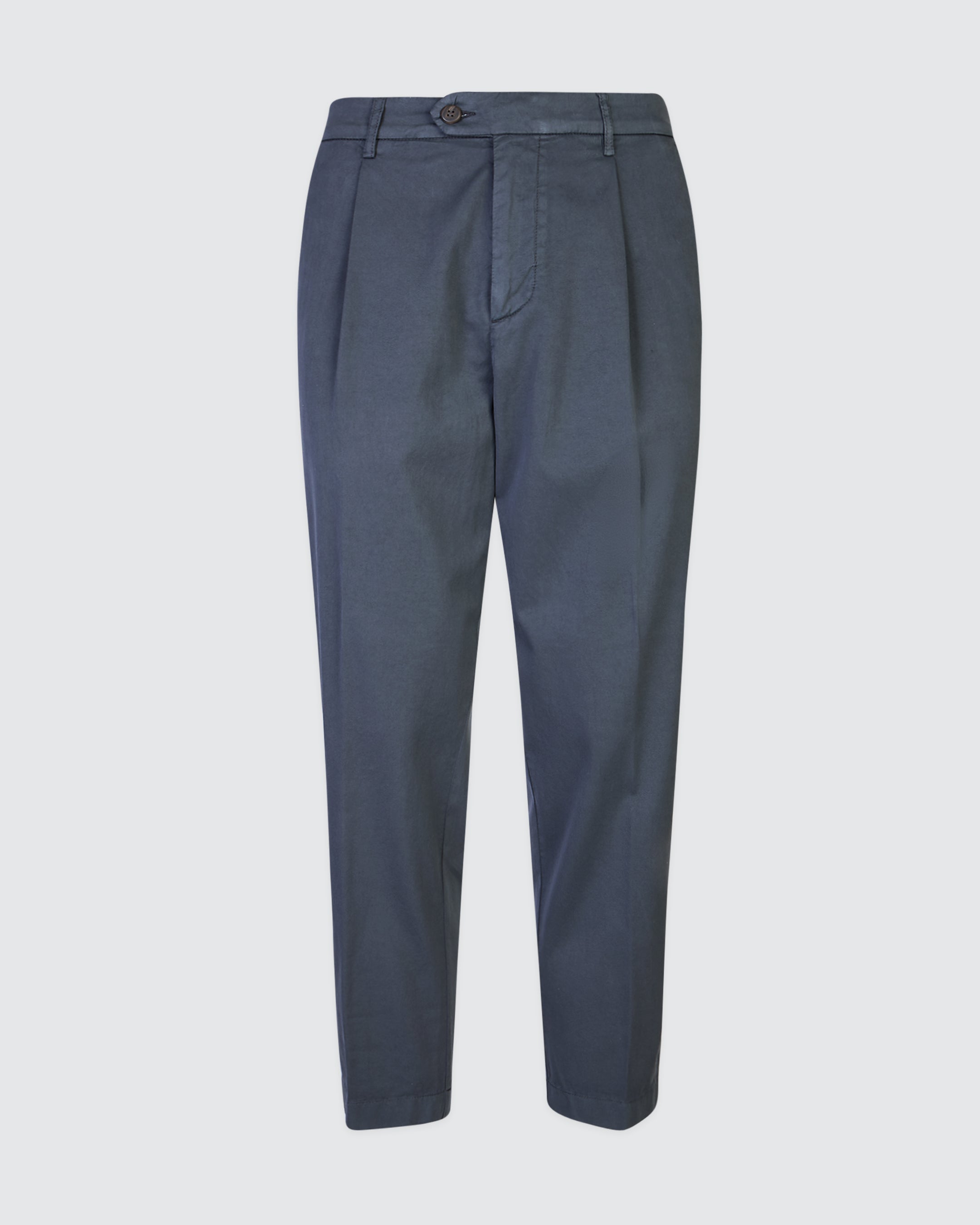 Men's Garment-Dyed Cotton Silk Pleated Trousers