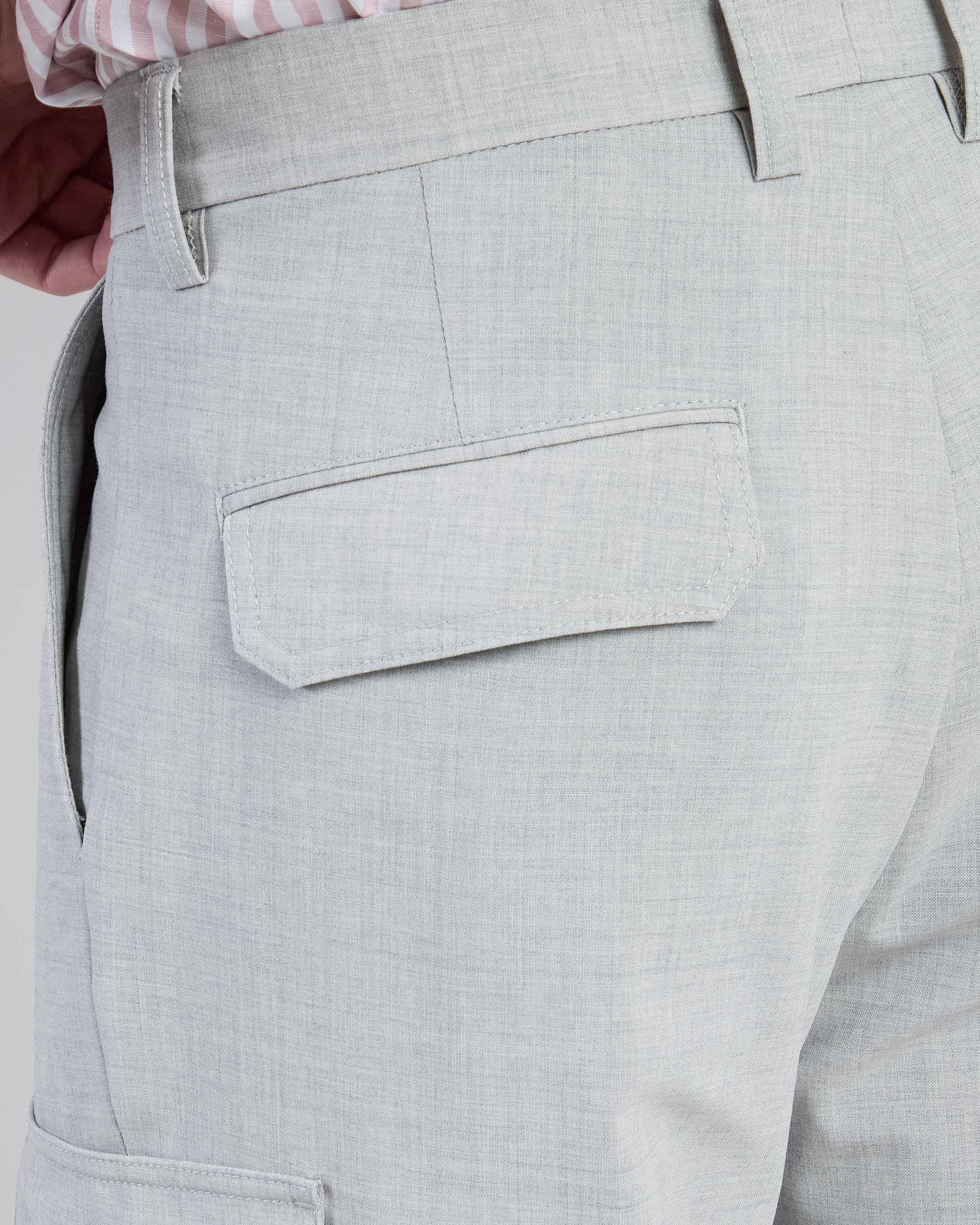 Men's Relaxed Fit Virgin Wool Cargo Trousers