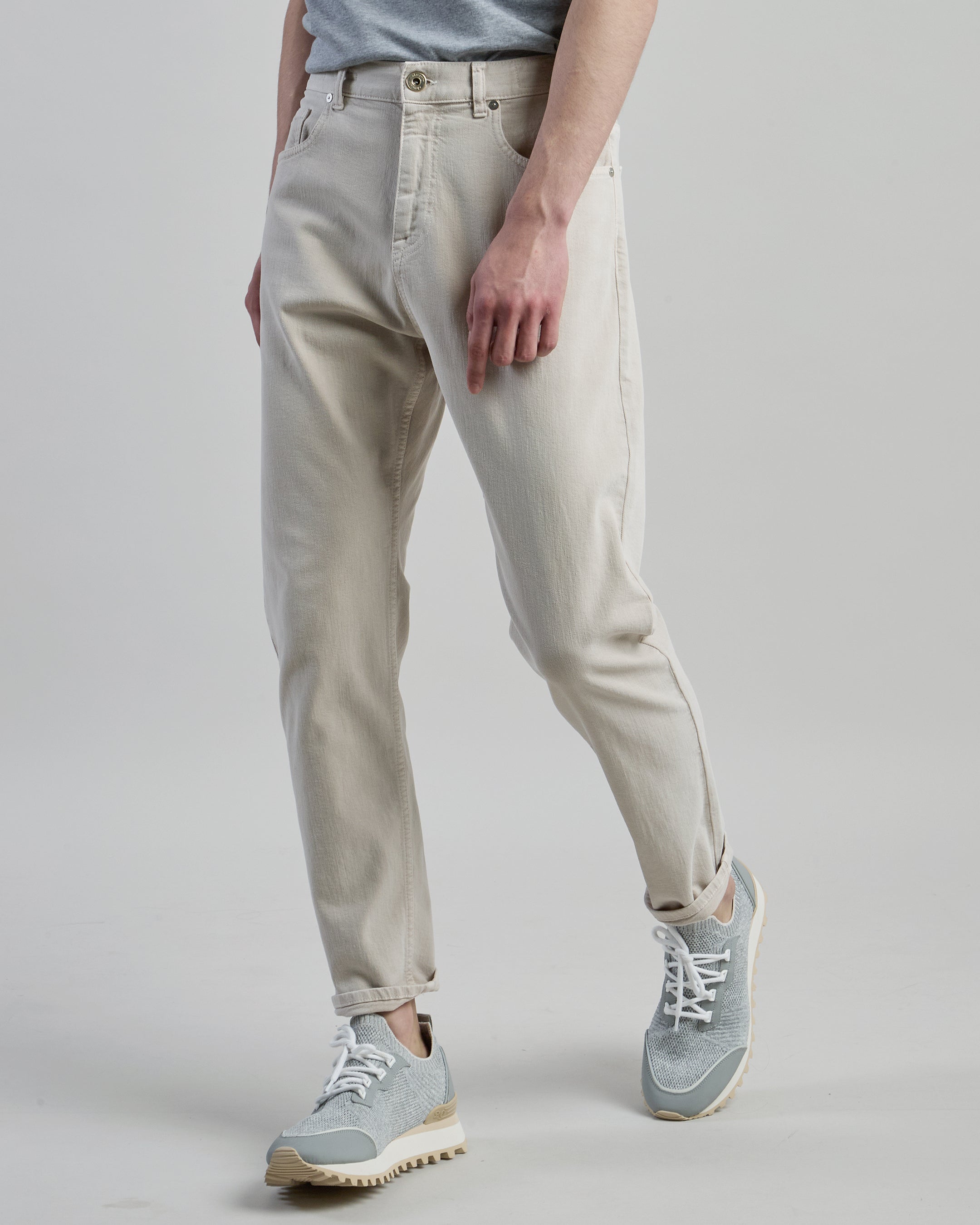 Men's Regular Fit Garment-Dyed Cotton Denim Trousers