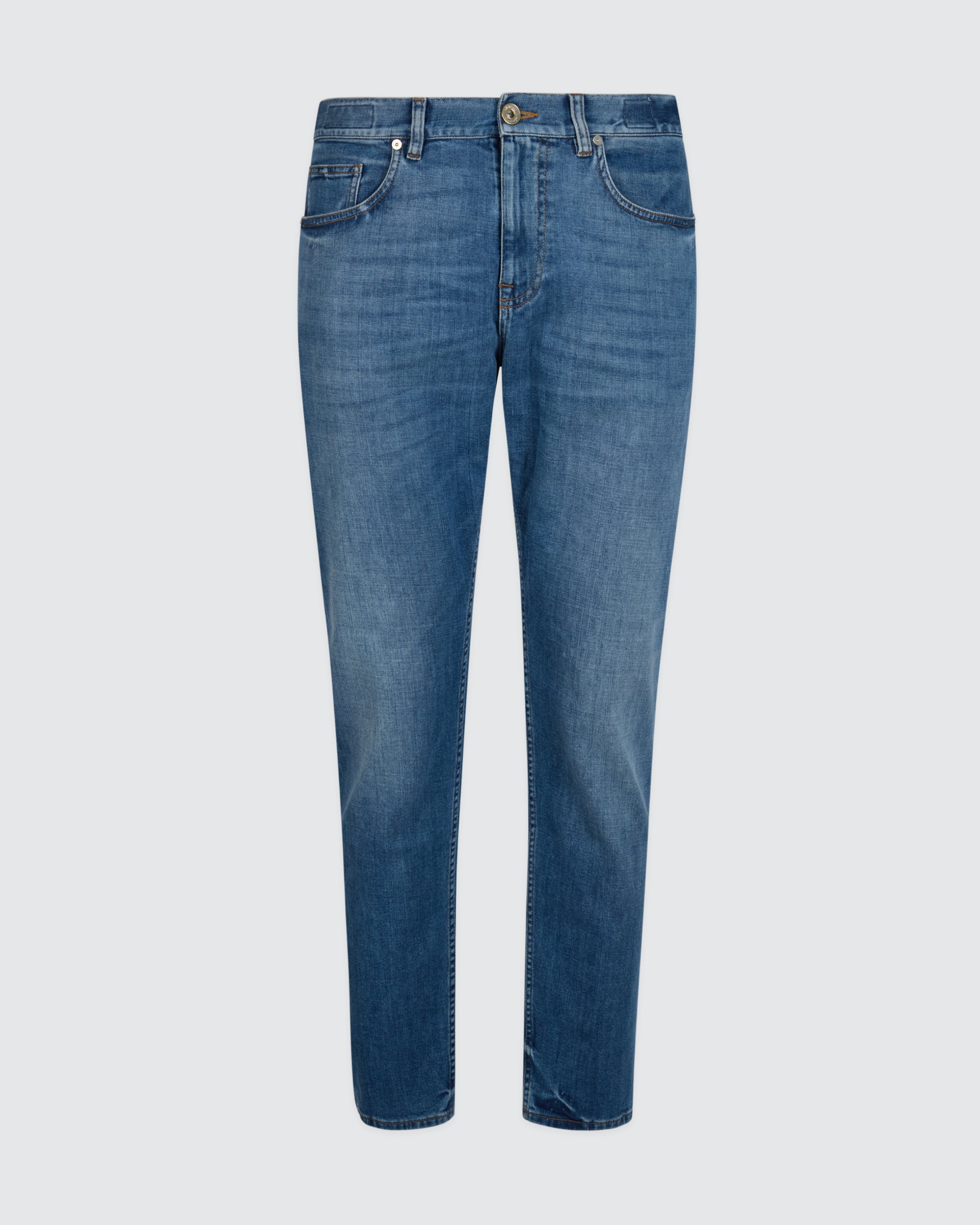 Men's Regular Fit 5-Pocket Trousers in Cotton Denim