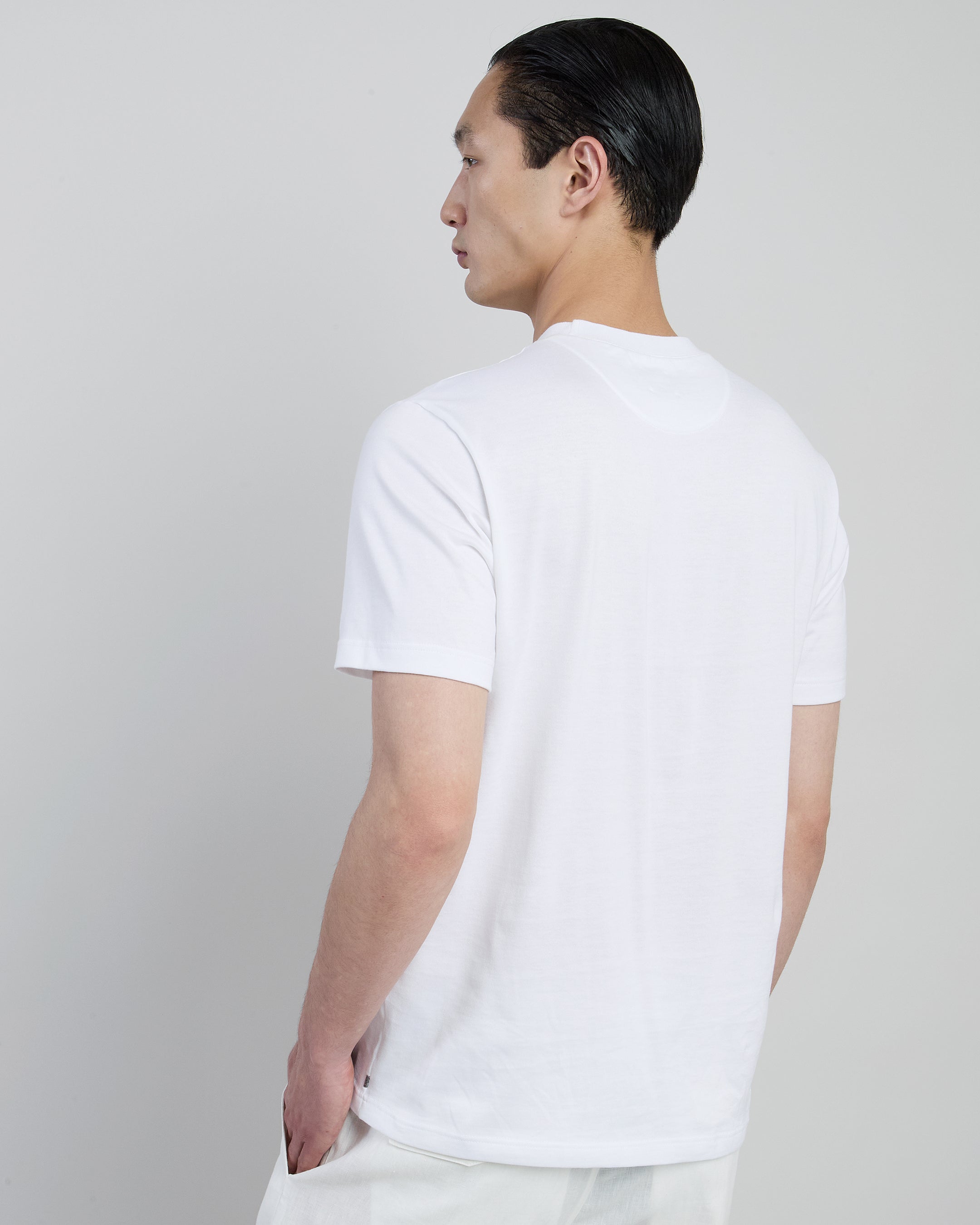 Men's Crew Neck T-shirt in Premium Giza Cotton Jersey