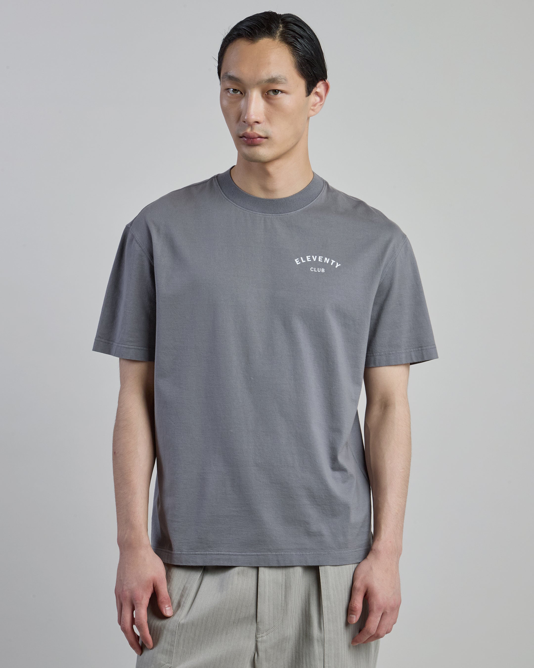 Men's Crew Neck Cotton T-Shirt with Eleventy Club Print